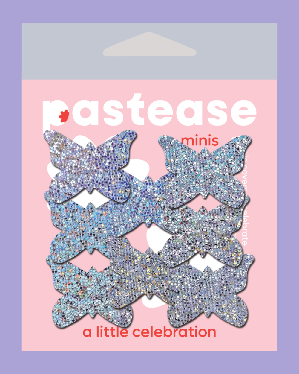 Mini Silver Glitter Butterfly Body Stickers