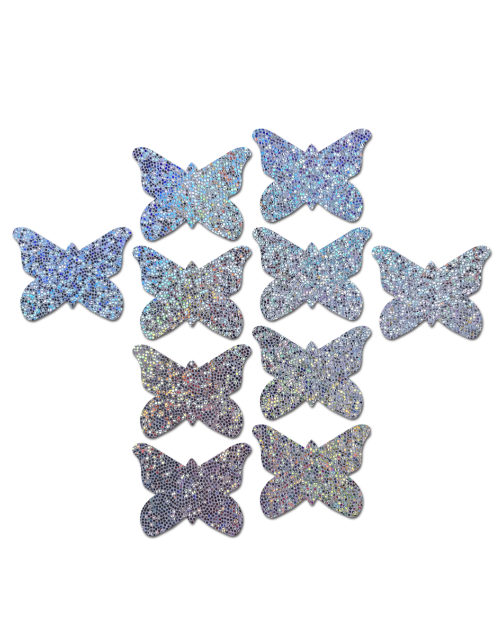 Mini Silver Glitter Butterfly Body Stickers
