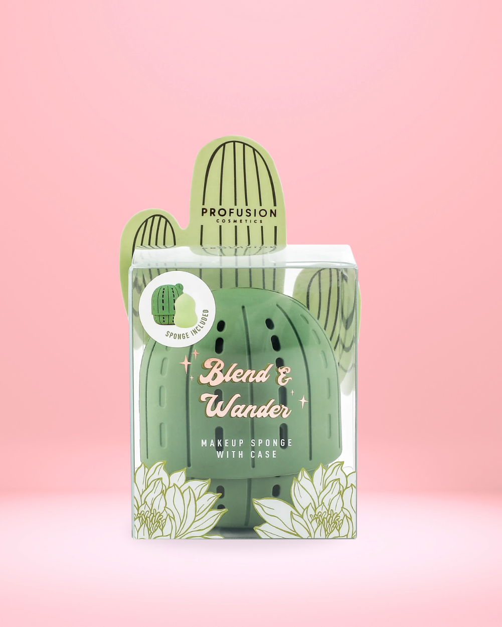 Blend & Wander Makeup Sponge with Cactus Case