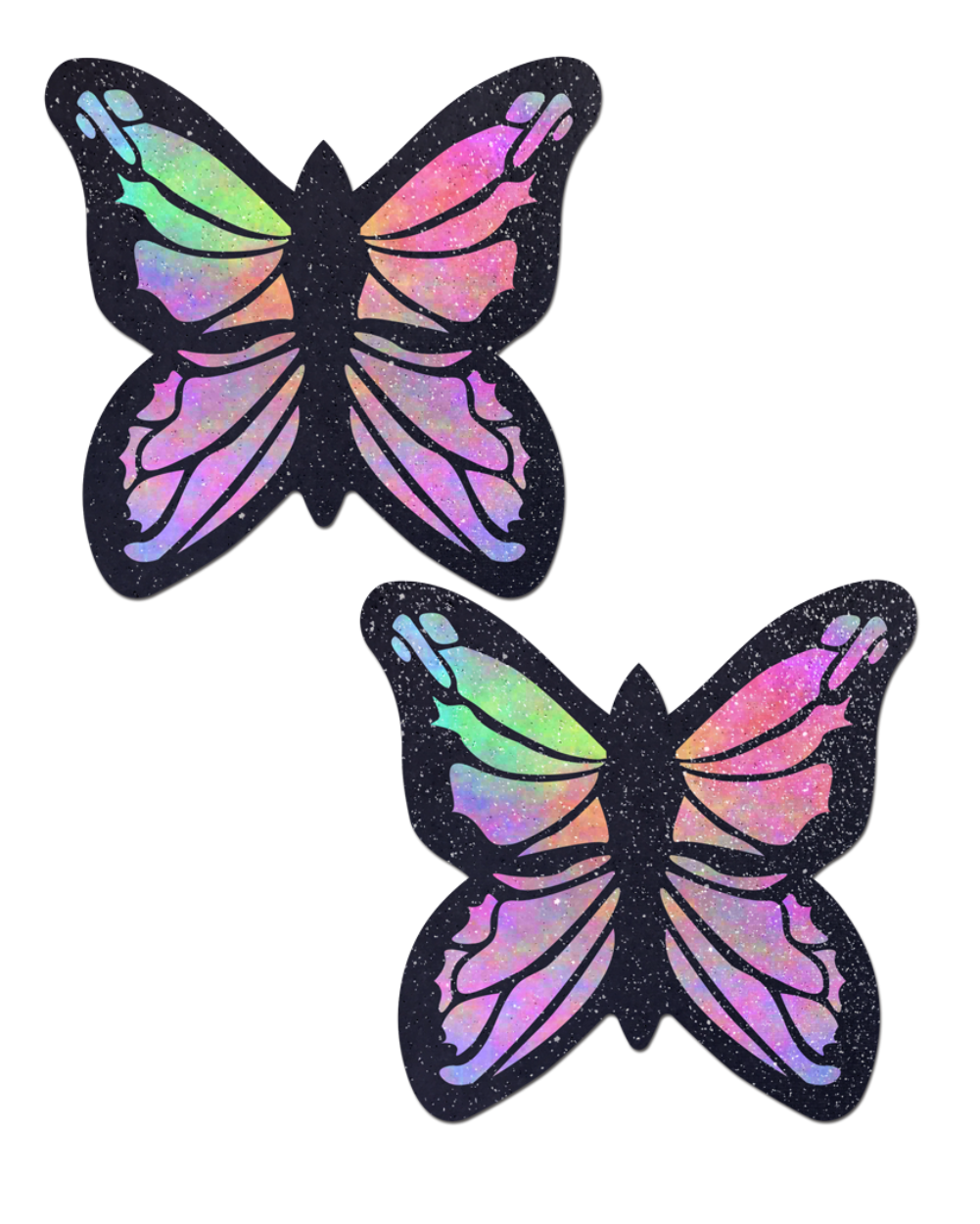 Butterfly Rainbow Twinkle Velvet Full Coverage Pasties by Pastease - Lunautics Pasties