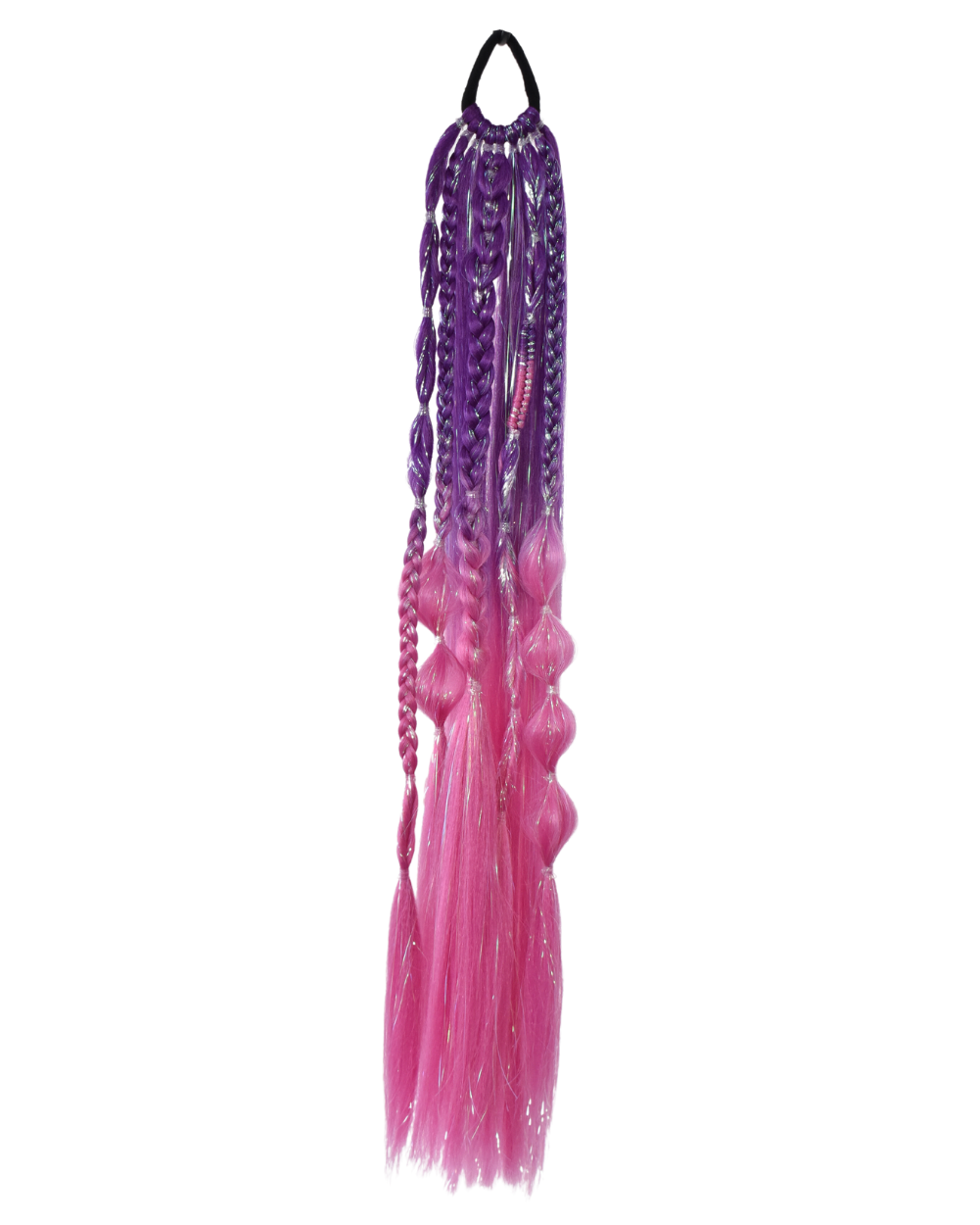 Braided Insta Pony- Infinity Purple to Pink Ombre Extension - Lunautics