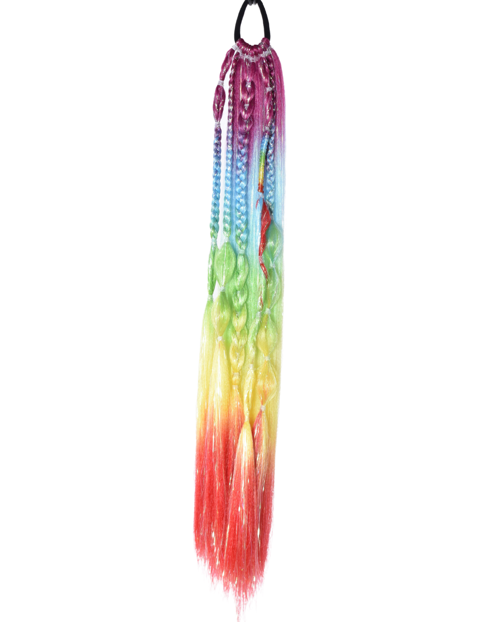 Braided Insta Pony- Rainbow Crystal Ombre Extension - Lunautics