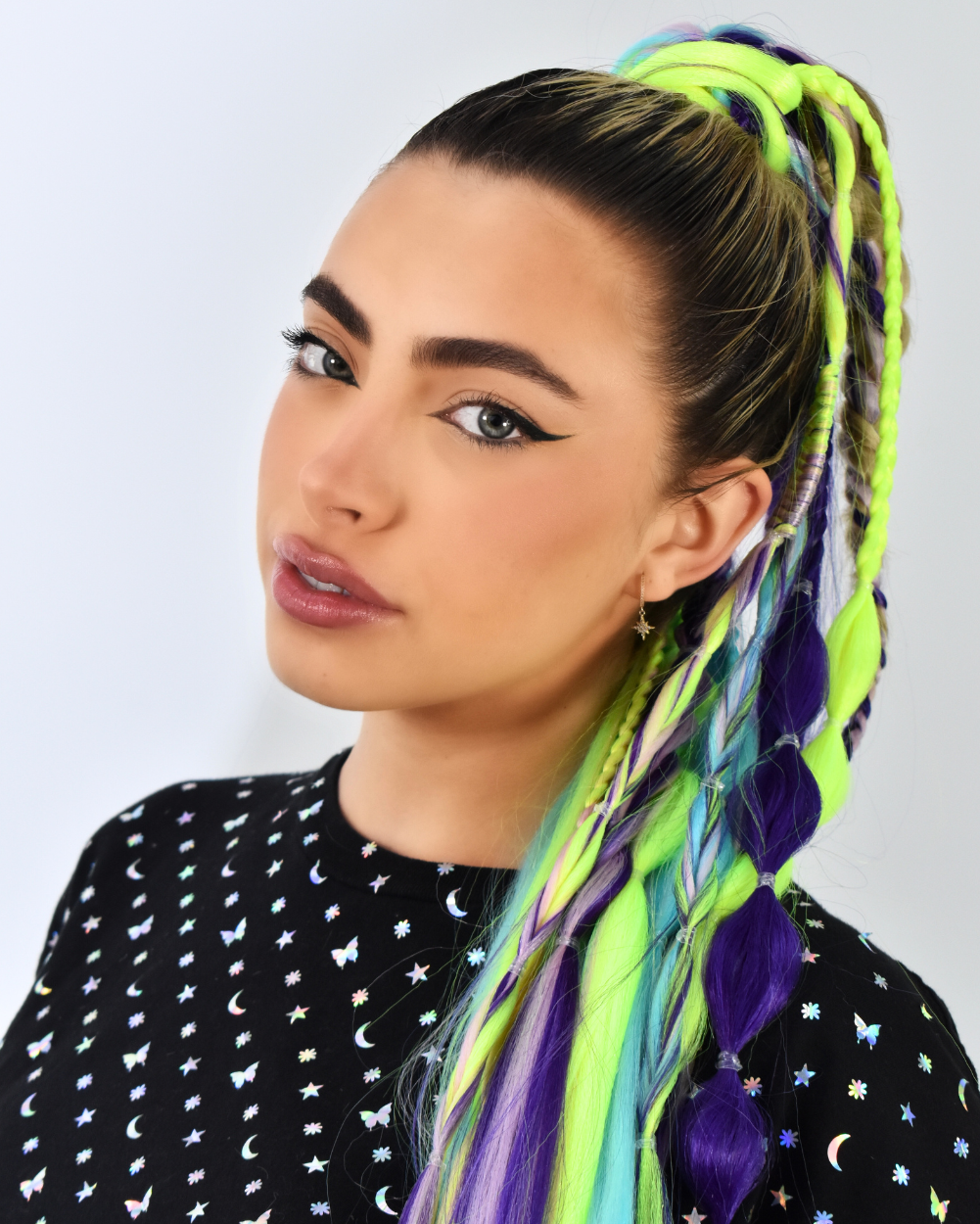 Braided Insta Pony- Afterlight 4 Color Blended Extension - Lunautics