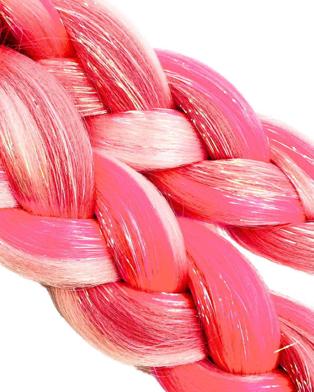 Dollface - Neon Pink UV Hair Extension w/Tinsel - Lunautics