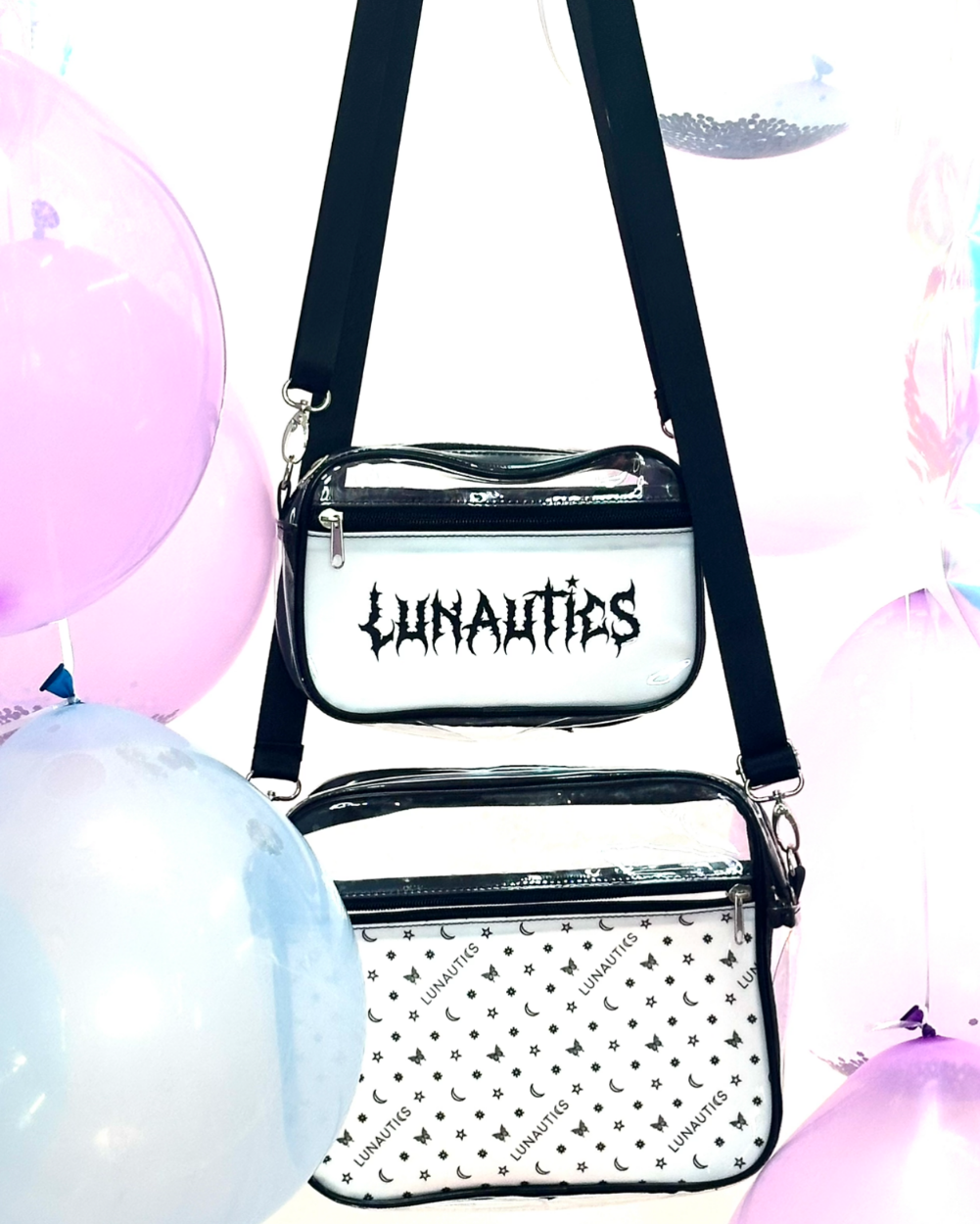 Icon Logo Print Satchel Set: Two Piece Transparent - Lunautics