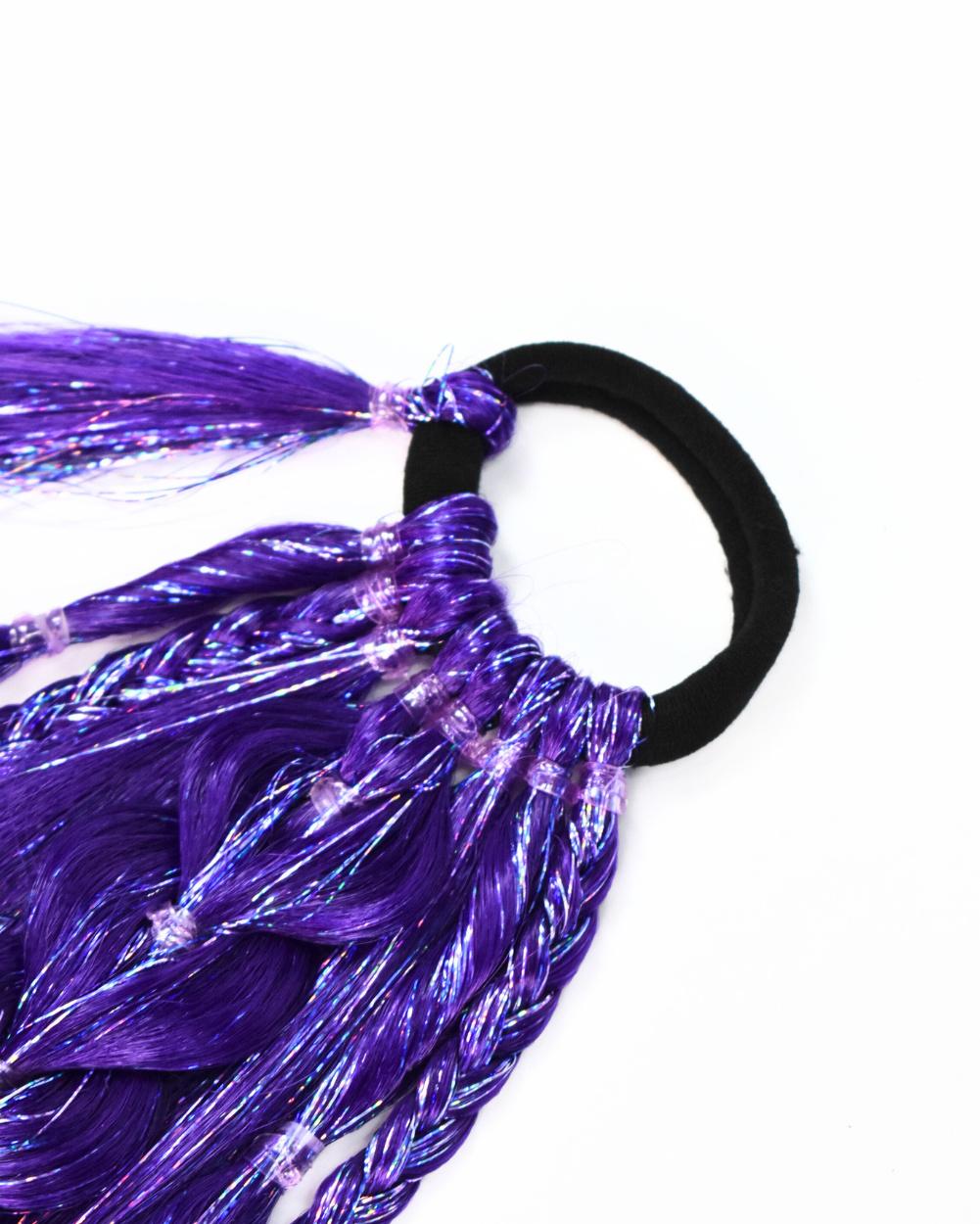 Infinity - Purple Ombré Braided Ponytail Extension with Tinsel - Lunautics