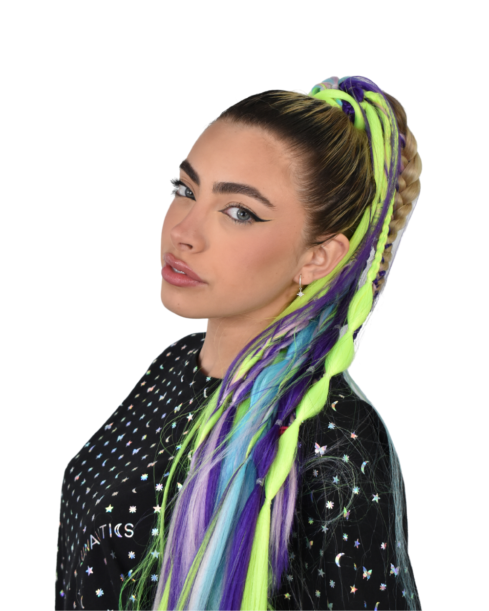 Braided Insta Pony- Afterlight 4 Color Blended Extension