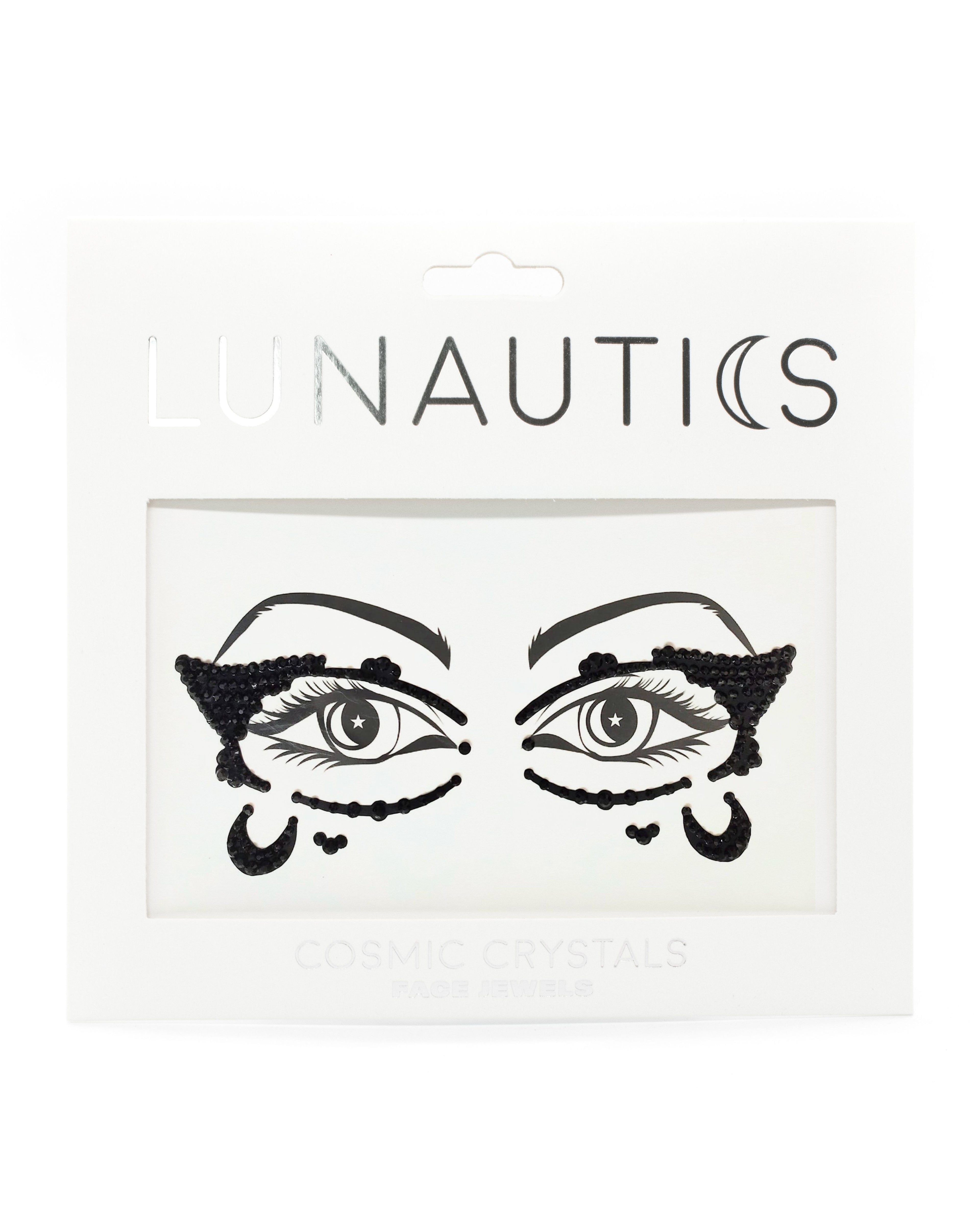 Midnight Mariposa - Black Butterfly Rhinestone Face Jewels - Lunautics Face Jewel