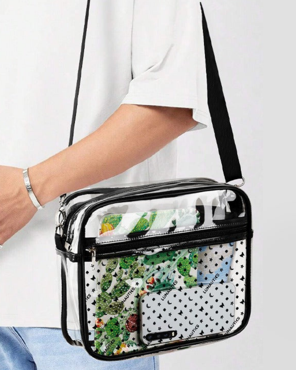 Icon Logo Print Satchel Set: Two Piece Transparent - Lunautics