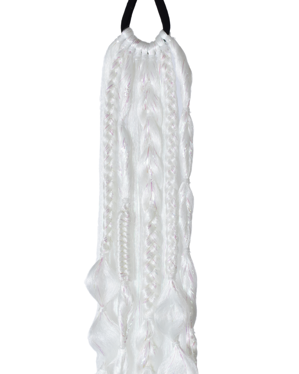 Braided Insta Pony- Solar Glow White Tinsel Extension - Lunautics