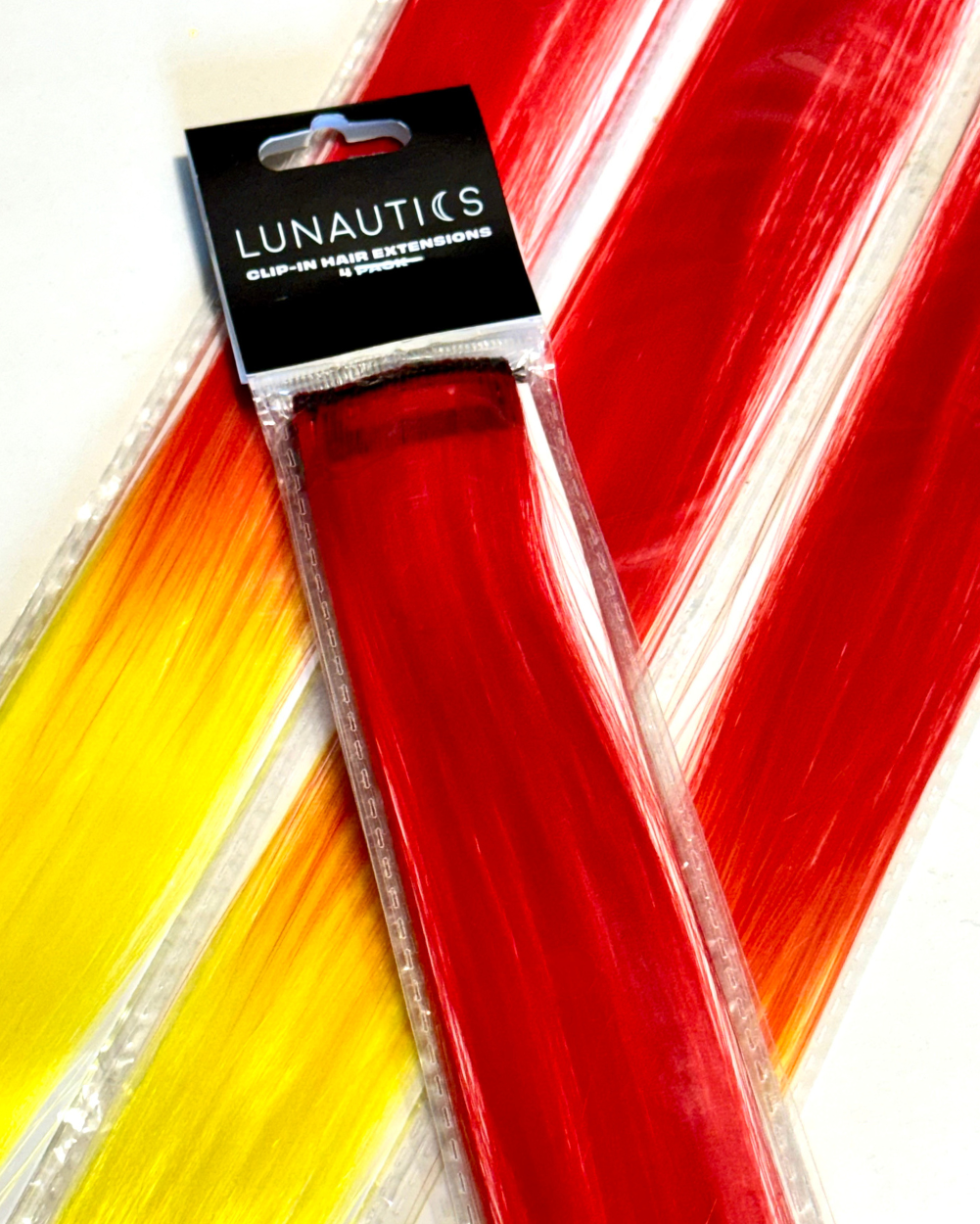 Heatwave- Red and Yellow Ombré Clip-In Hair Extensions - Lunautics Clip-In Extensions