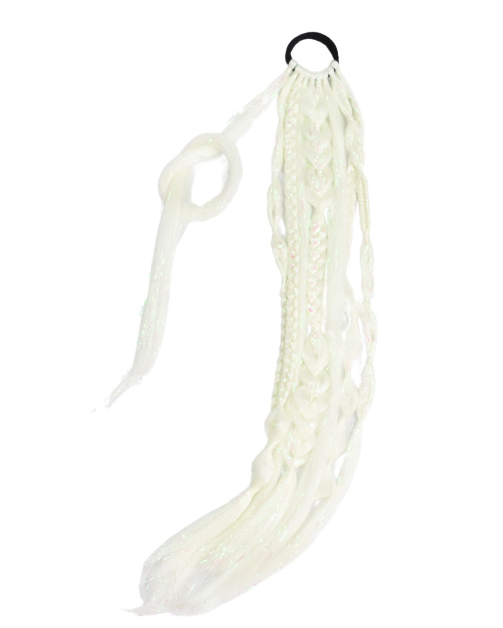 Solar Glow - White Glow in the Dark Braided Ponytail Extension - Lunautics