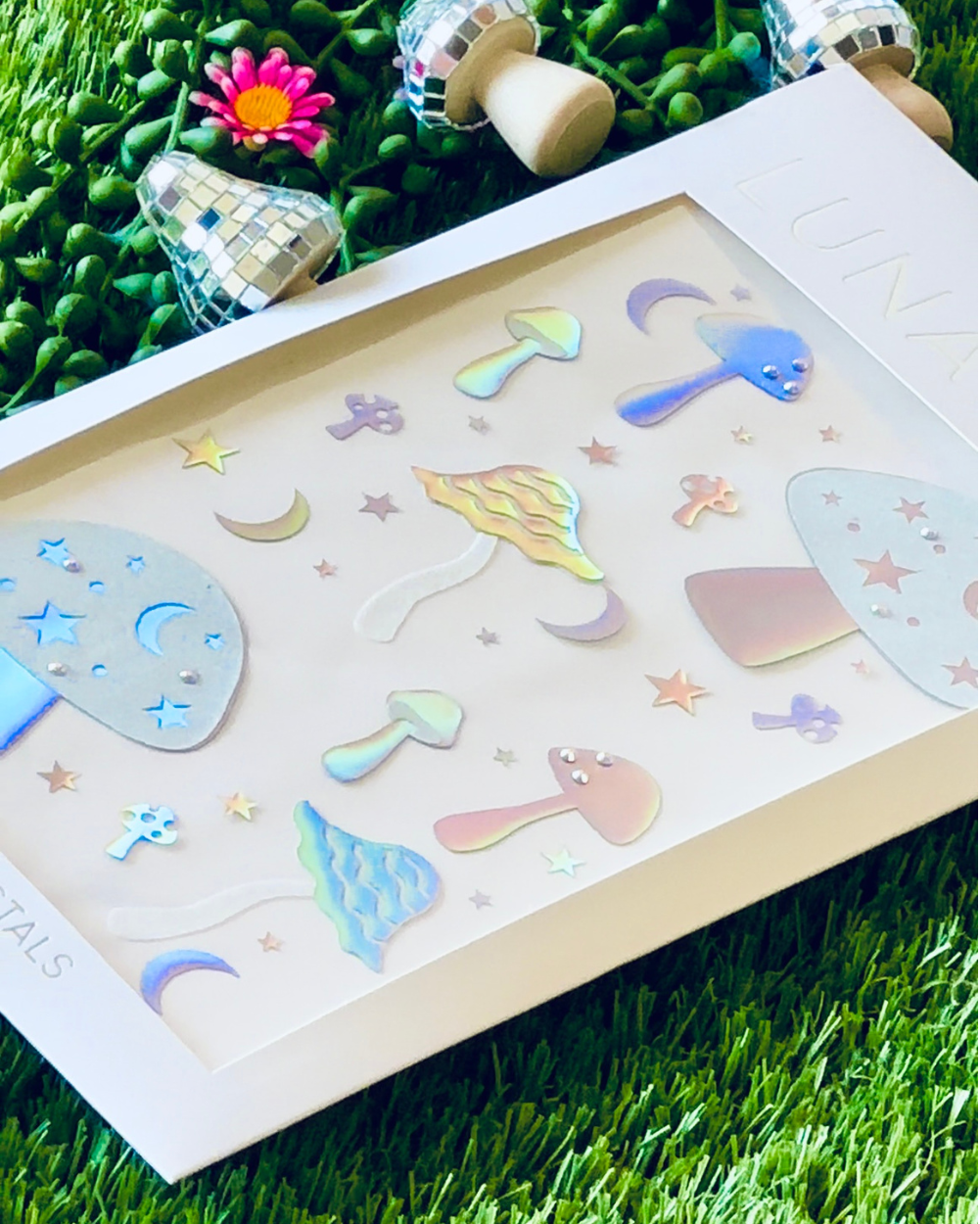 Stellar - White and Rainbow Mushroom Body Jewel Vinyl Mix Pack