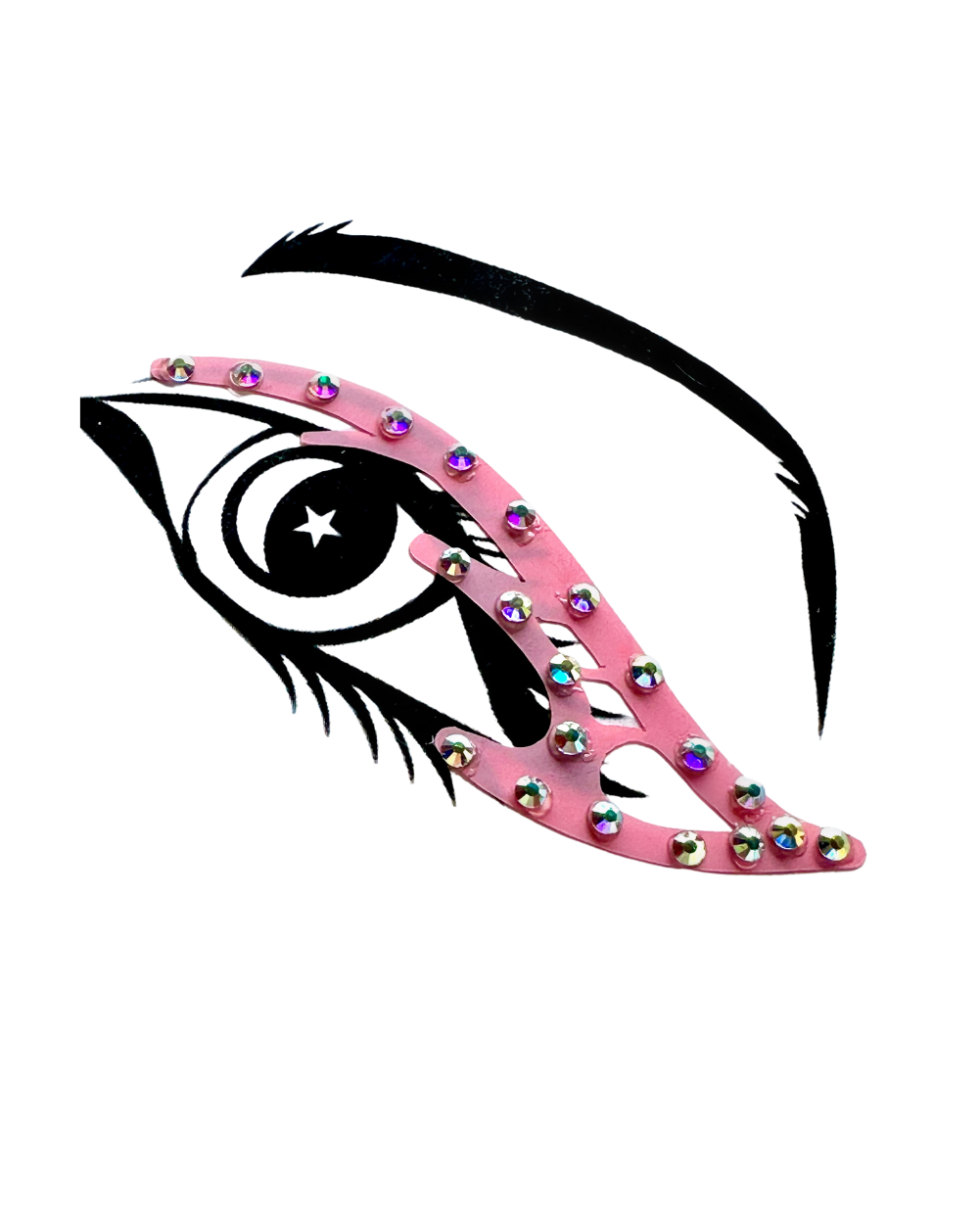 Garden Party - Pink Butterfly Rhinestone Graphic Eye Liner Face Jewels - Lunautics