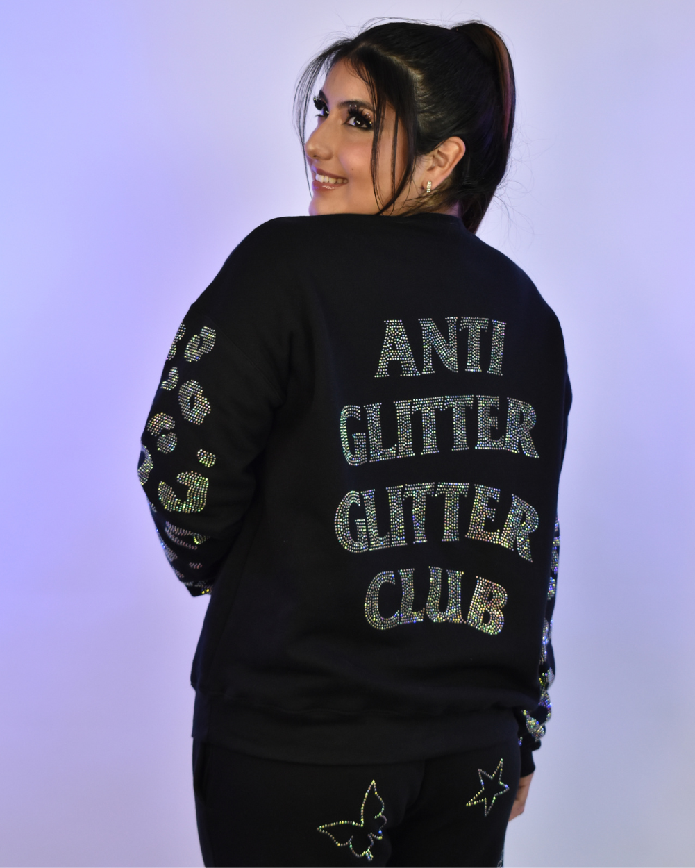 Womens glitter sweatshirt sales