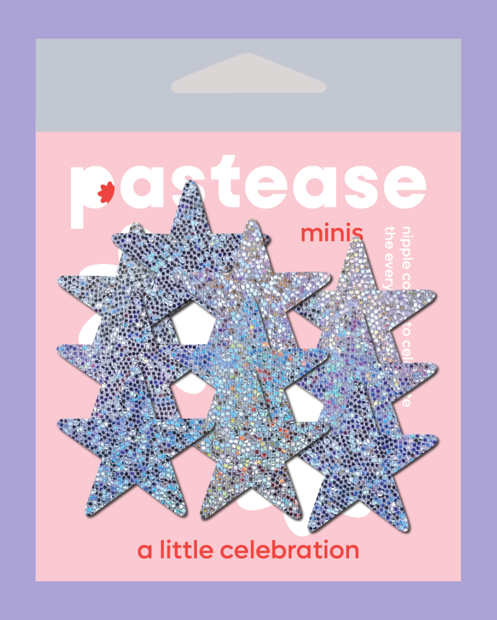 Body Minis: 10 Mini Silver Glitter Stars Nipple & Body Pasties by Pastease® o/s - Lunautics Pasties