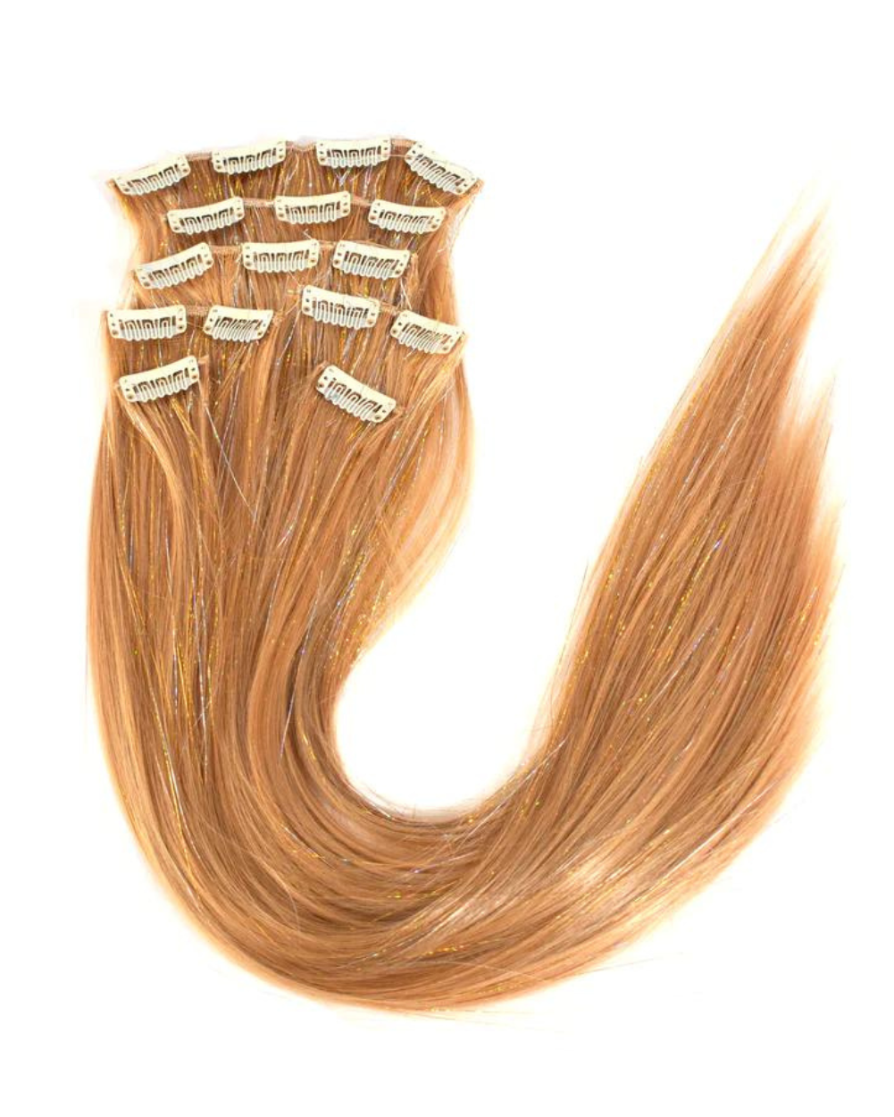 Blonde Bombshell - 22in Luxe Synthetic Full Clip-In Extension Set with Tinsel - Lunautics Clip-In Extensions
