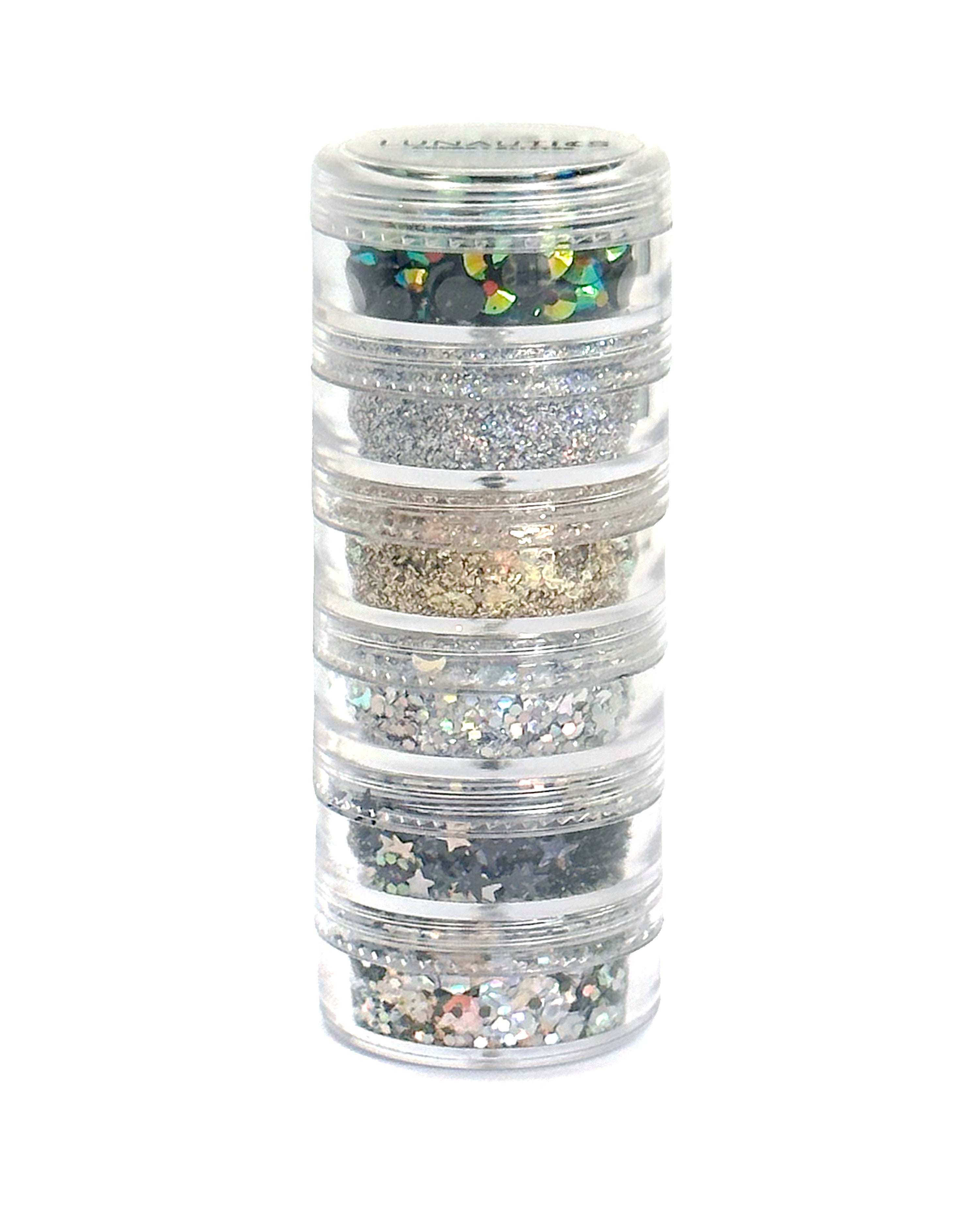 Celestial Dreams - Iridescent Black Glitter and Jewel Stack - Lunautics Glitter and Jewel Stack