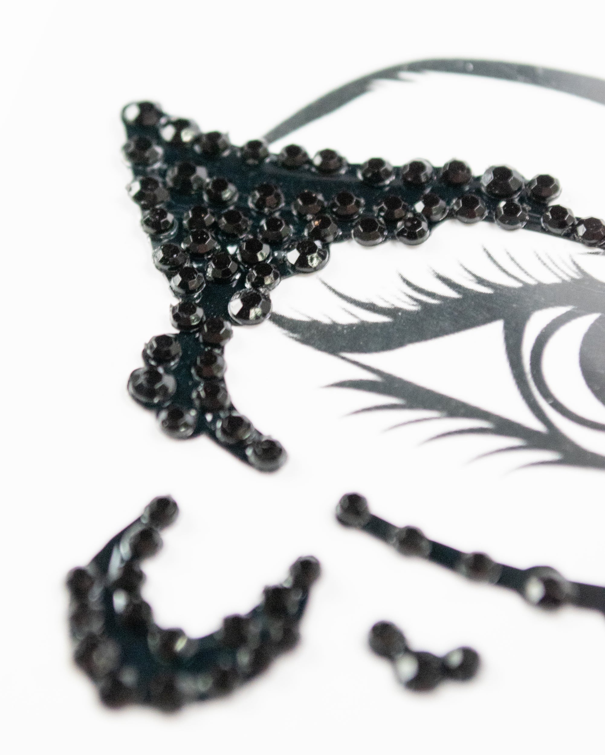 Midnight Mariposa - Black Butterfly Rhinestone Face Jewels - Lunautics Face Jewel