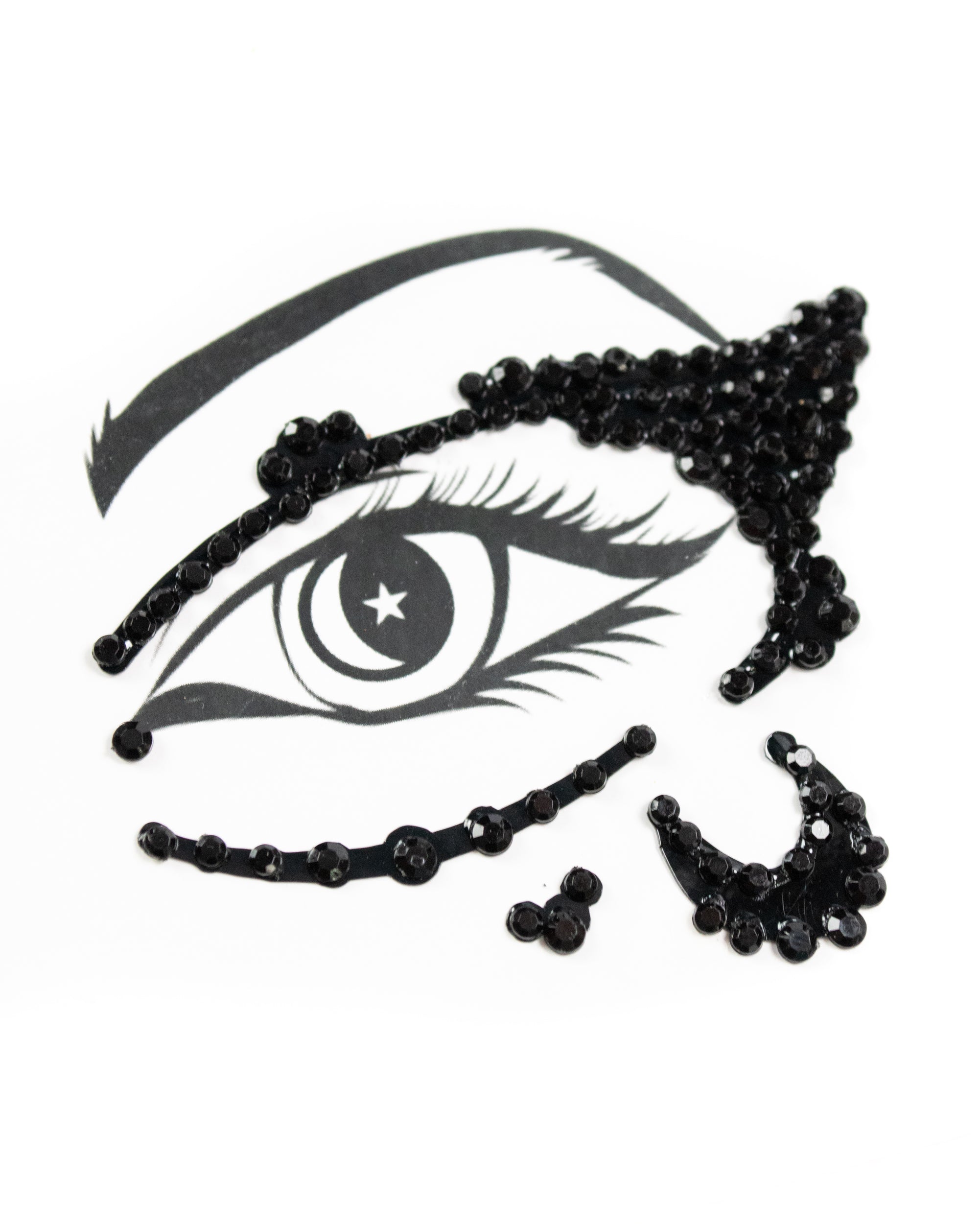Midnight Mariposa - Black Butterfly Rhinestone Face Jewels - Lunautics Face Jewel