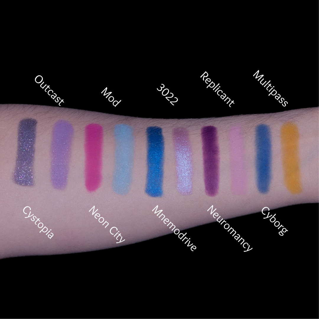 Cyberpunk Palette - Lunautics Eyeshadow Palette > Makeup Palette > Duochrome > Multichrome > Monochrome Palette > Anime Makeup > Vegan Makeup > Cruelty Free Makeup > Indie Makeup > Purple Eyeshadow > Purple Makeup Palette