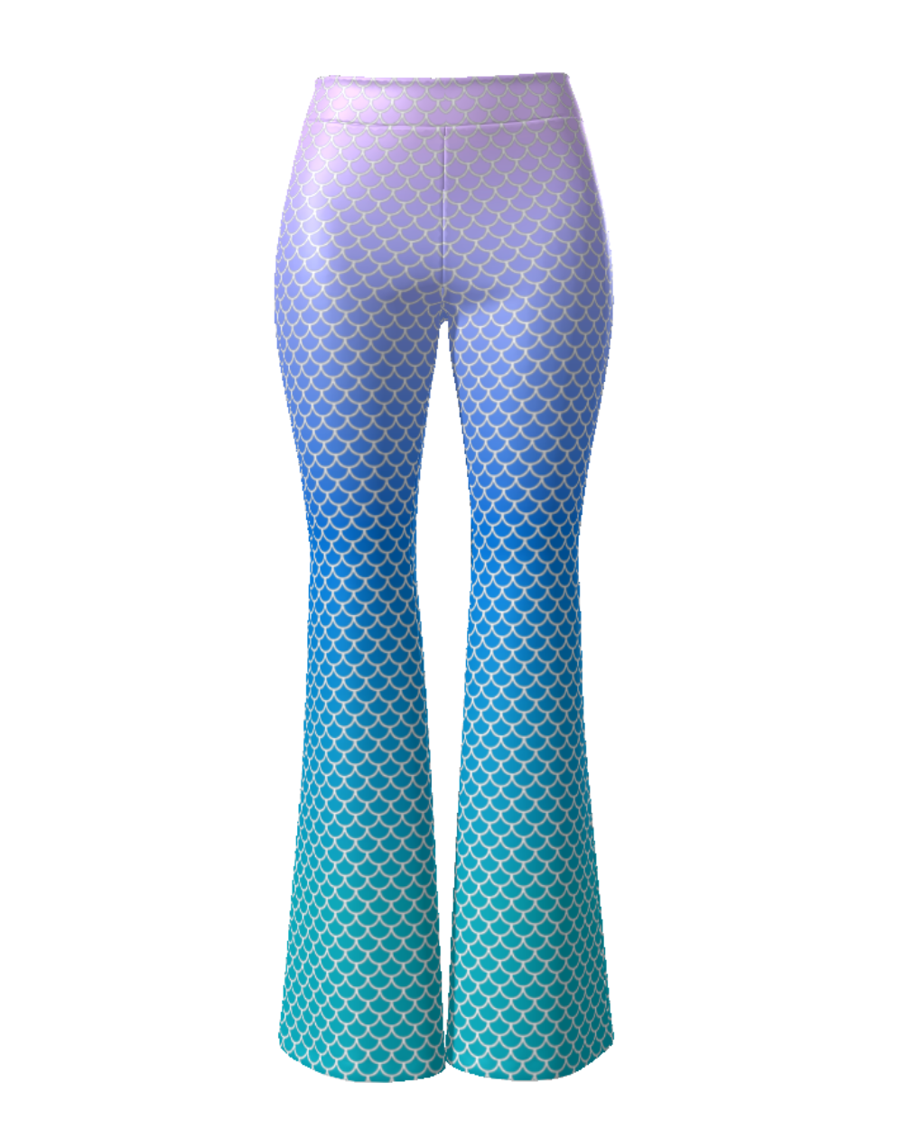 Siren Song- Mermaid Print High Waisted Flare Pants - Lunautics