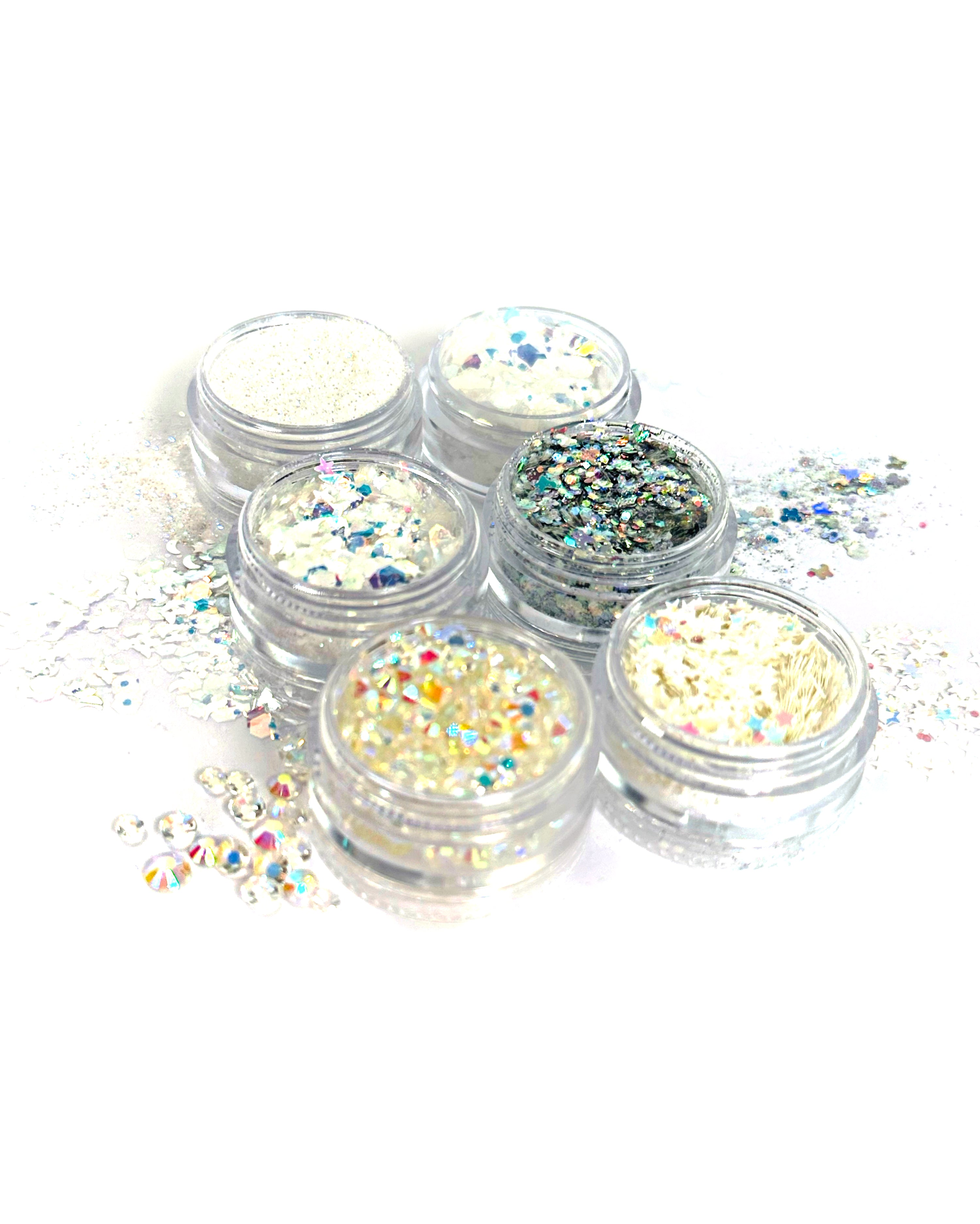 Social Butterfly - Iridescent White Glitter and Jewel Stack - Lunautics Glitter and Jewel Stack