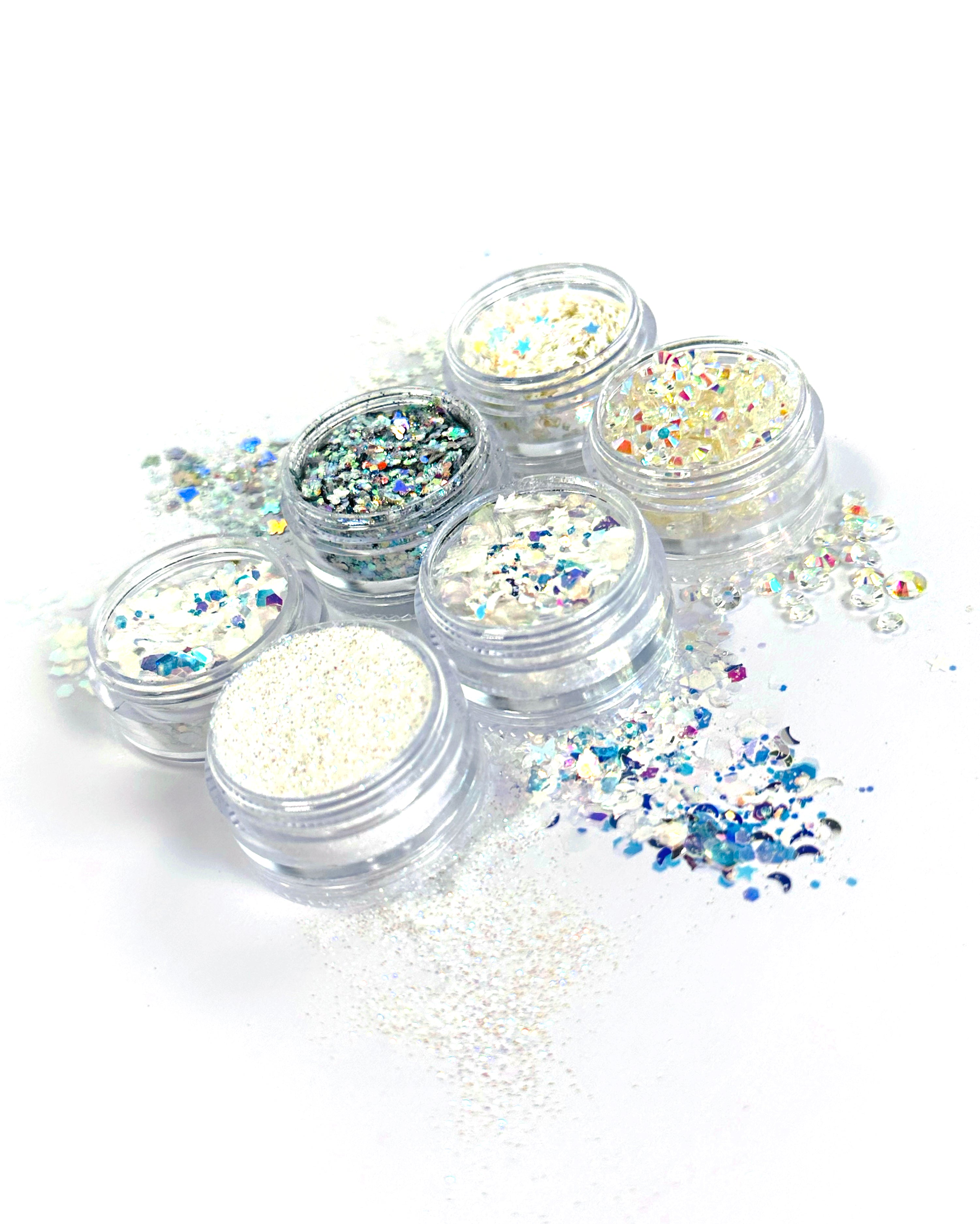 Social Butterfly - Iridescent White Glitter and Jewel Stack - Lunautics Glitter and Jewel Stack