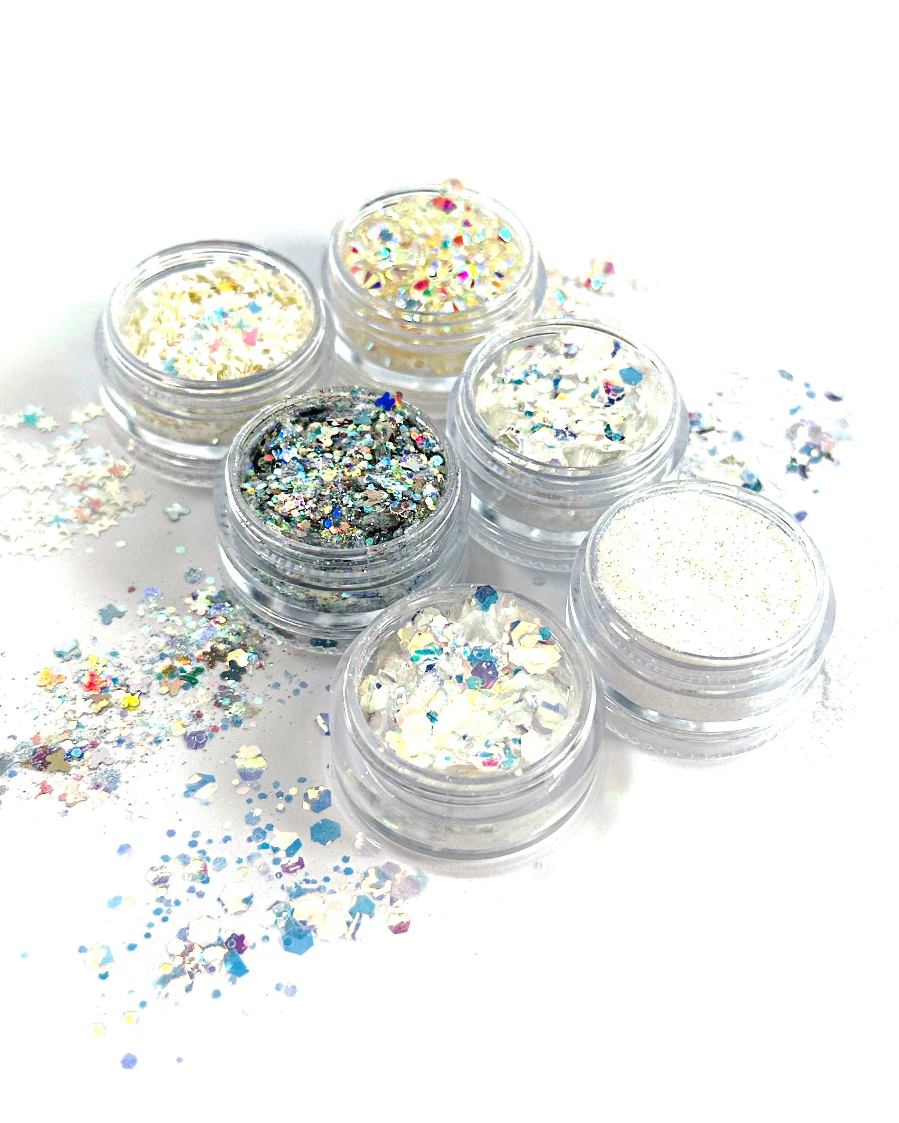 Social Butterfly - Iridescent White Glitter and Jewel Stack - Lunautics Glitter and Jewel Stack