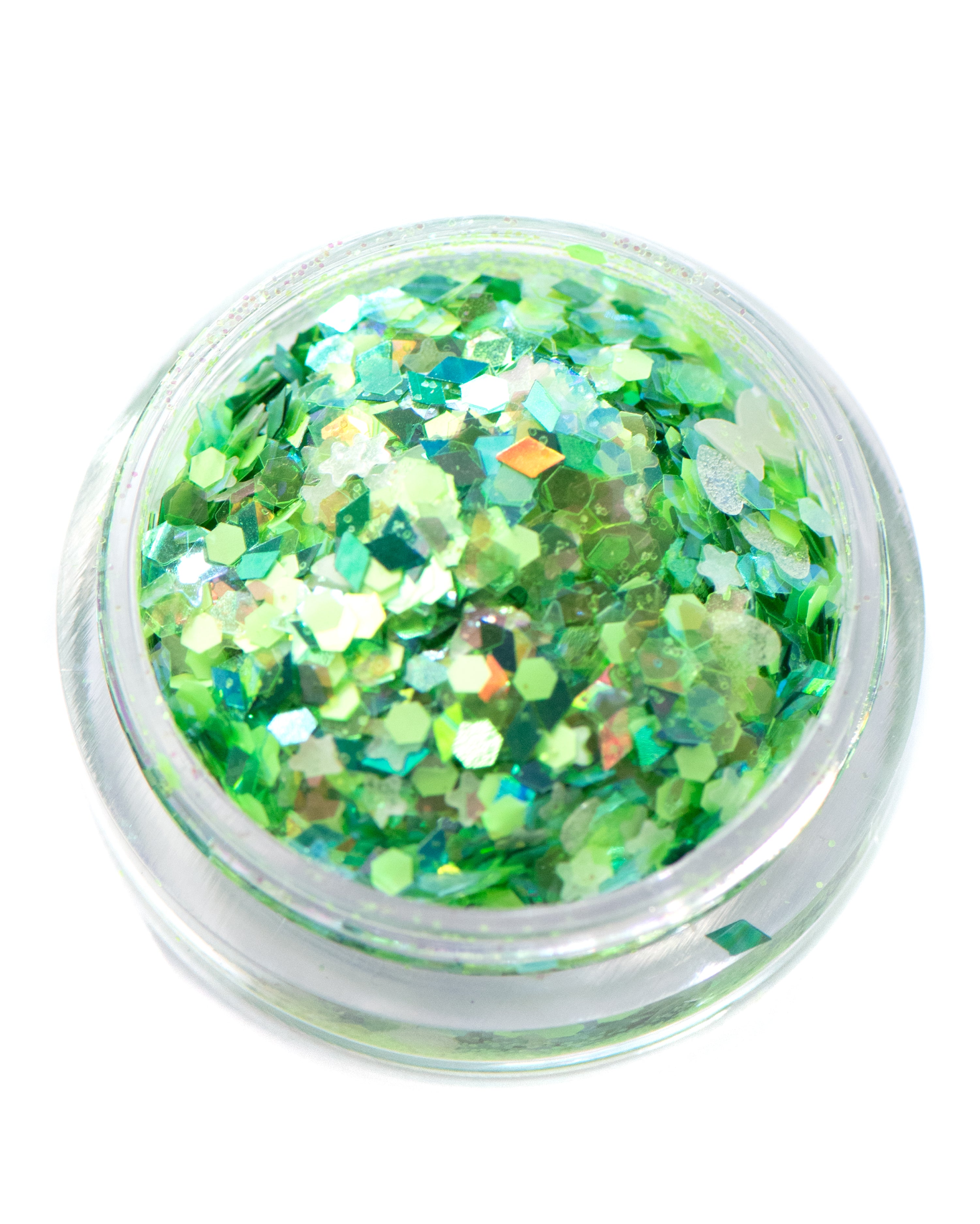 Spring Fling - Green Chunky Glitter Mix with Stars - Lunautics Chunky Glitter