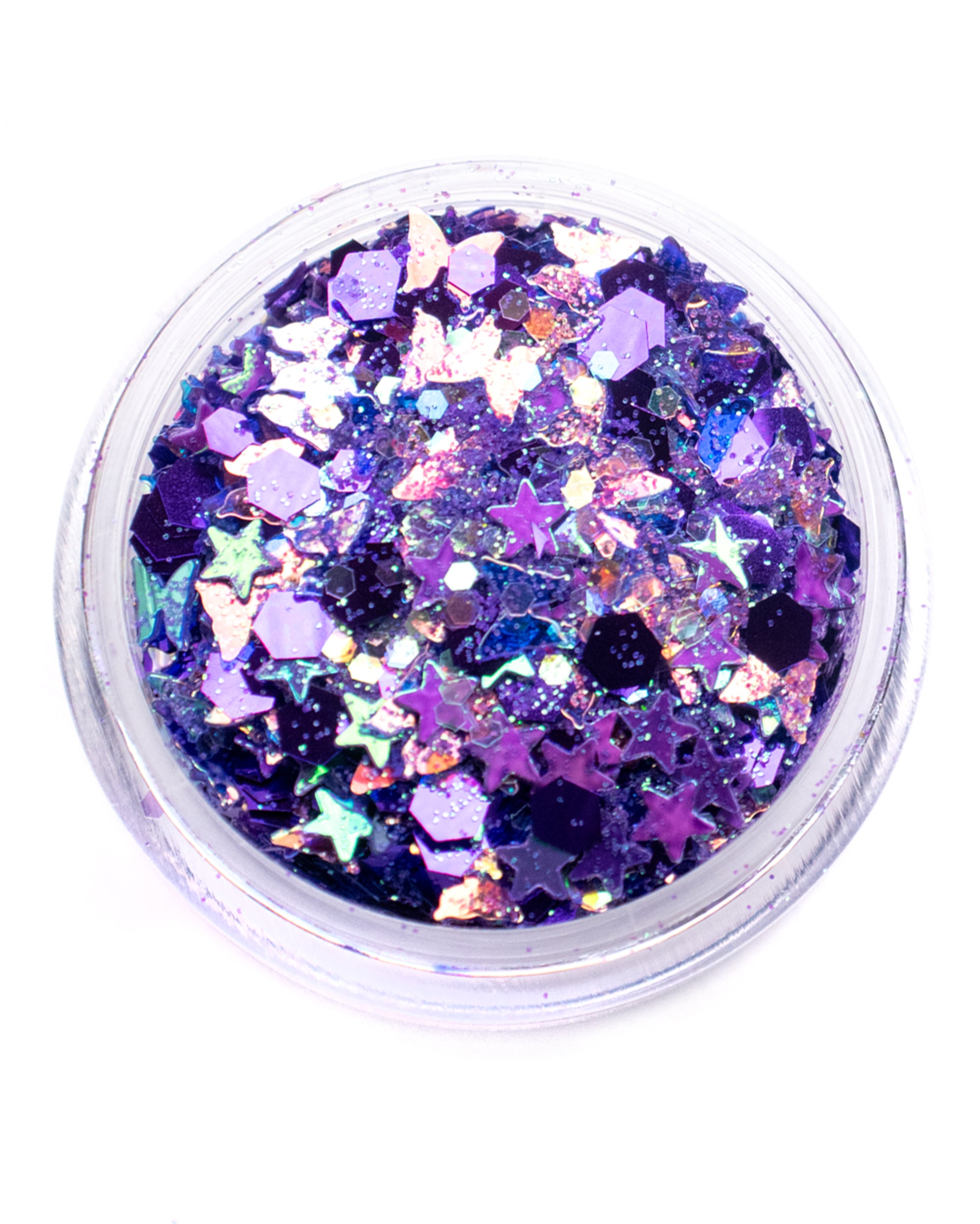 Violet Wings - Purple Iridescent Butterfly Glitter with Stars - Lunautics Chunky Glitter