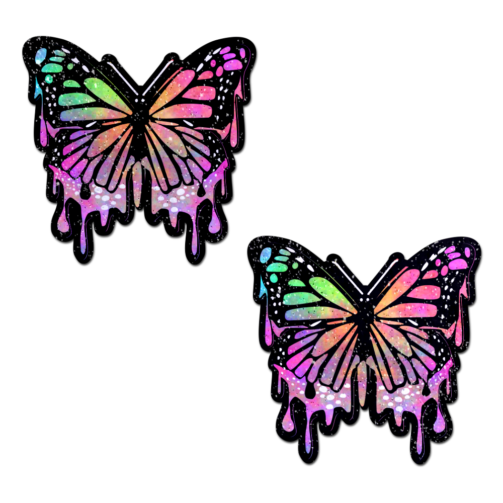Butterfly Melt Trippy Glitter Rainbow Nipple Pasties by Pastease® - Lunautics Pasties