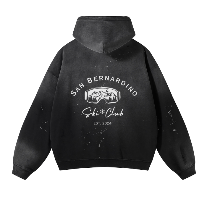 San Bernardino Ski Club- Frayed Vintage Hoodie - Lunautics