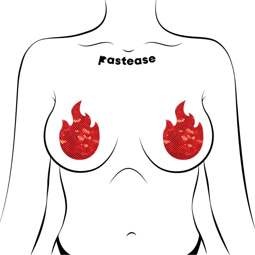 Flame Red Fire Nipple Pasties