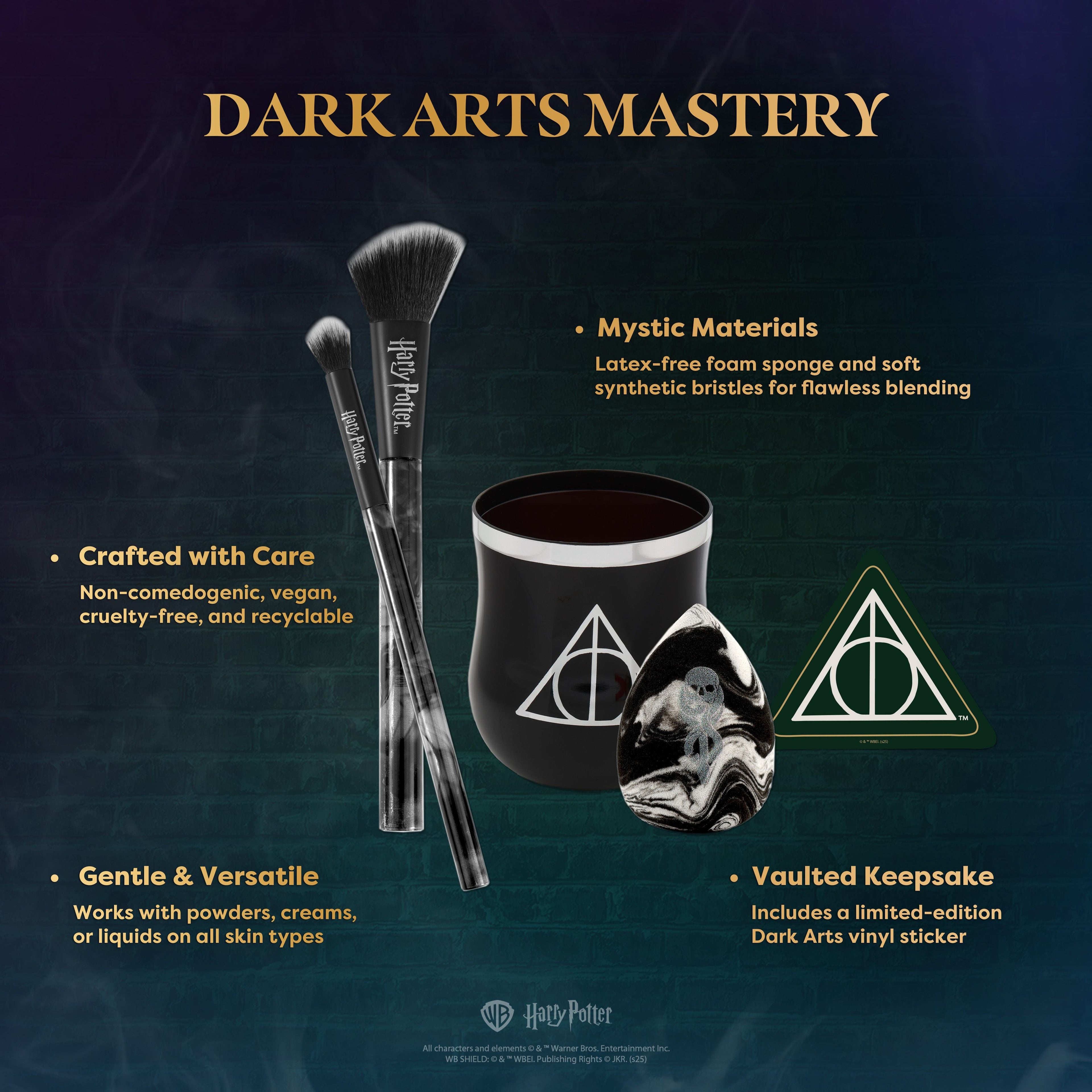 HP Dark Arts Deathly Hallows™ Blend Makeup Brush & Sponge Set
