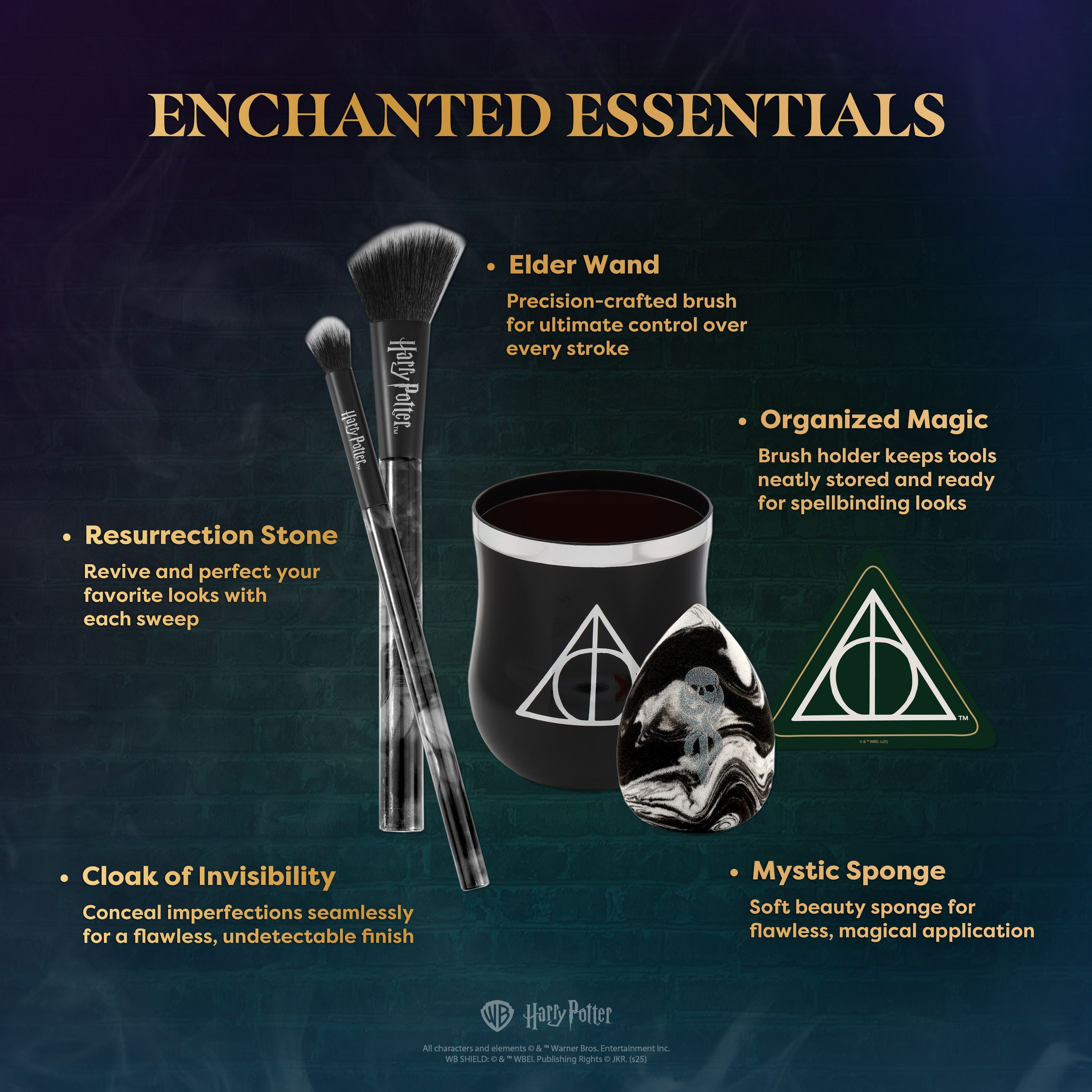 HP Dark Arts Deathly Hallows™ Blend Makeup Brush & Sponge Set