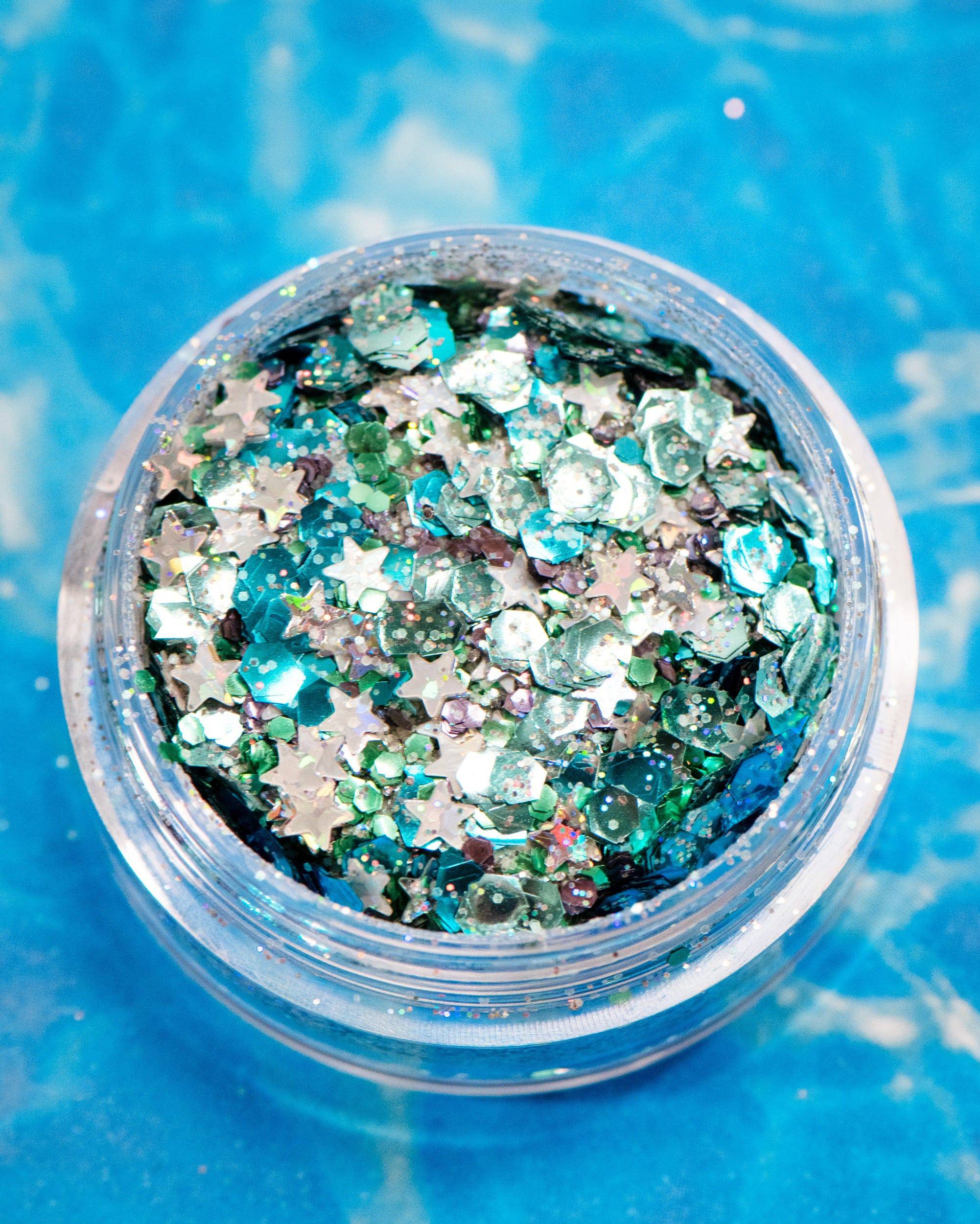 Amalfi - Blue Holographic Eco Glitter with Stars - Lunautics Eco Glitter