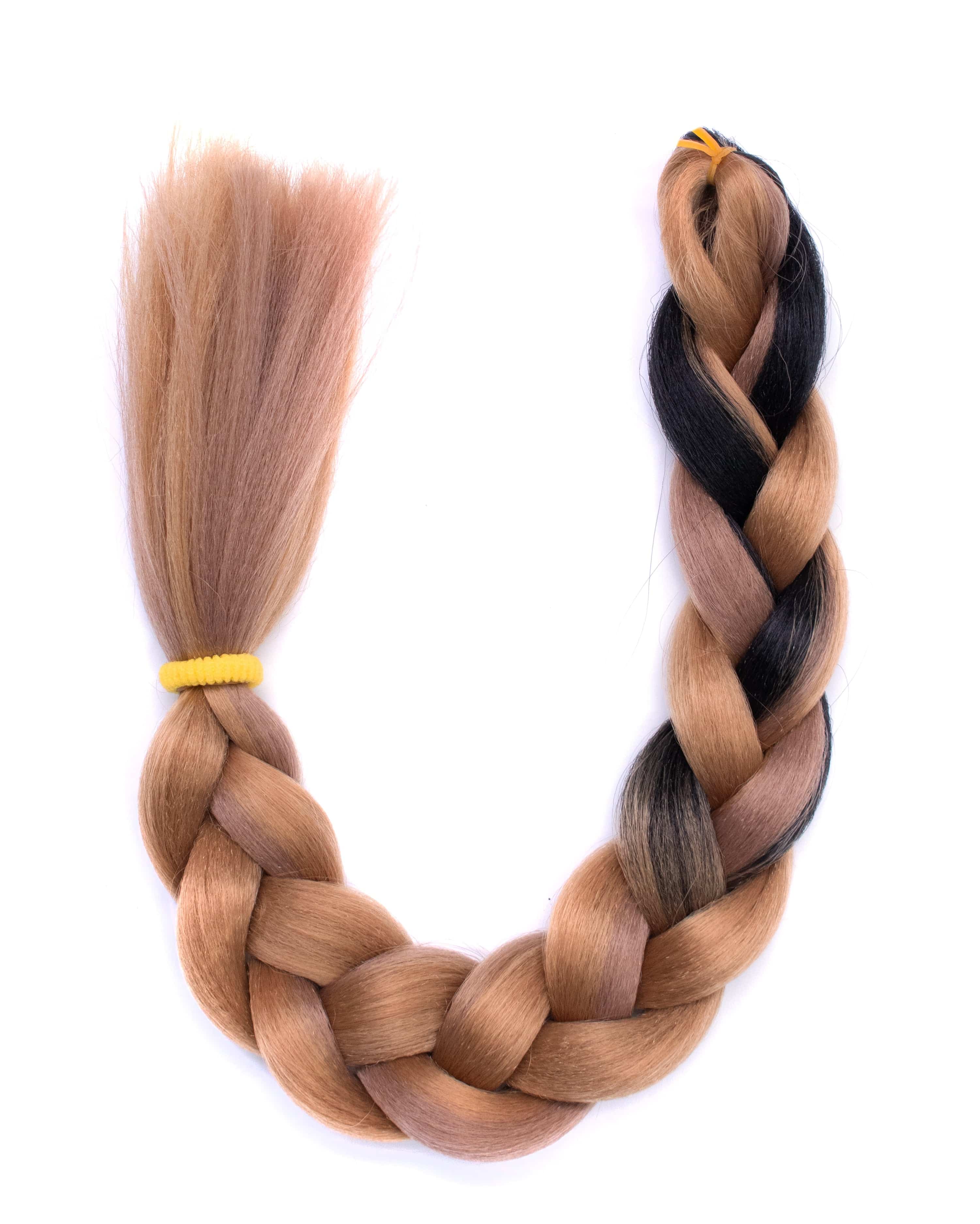 Mocha - Mixed Ombre Light Brown Braid Hair Extension - Lunautics Braid-In Hair