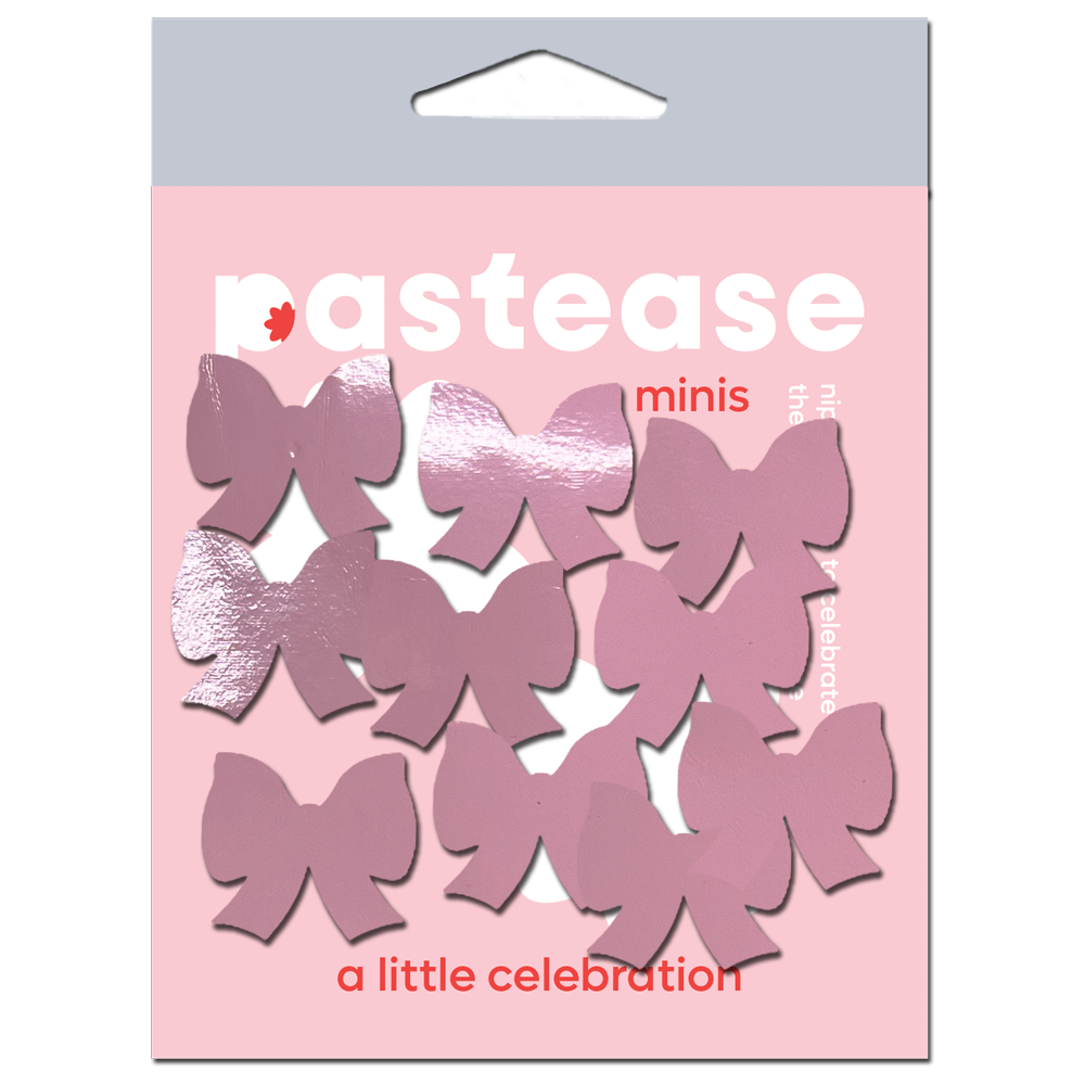Body Mini Pasties: 10 Mini Bow Faux Latex Pleather Vinyl Body Pasties by Pastease® - Lunautics Pasties