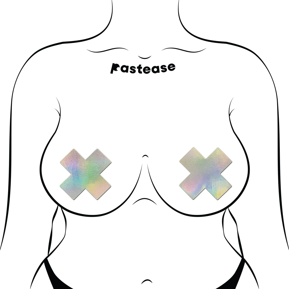 Holographic Plus X Nipple Pasties by Pastease® o/s - Lunautics
