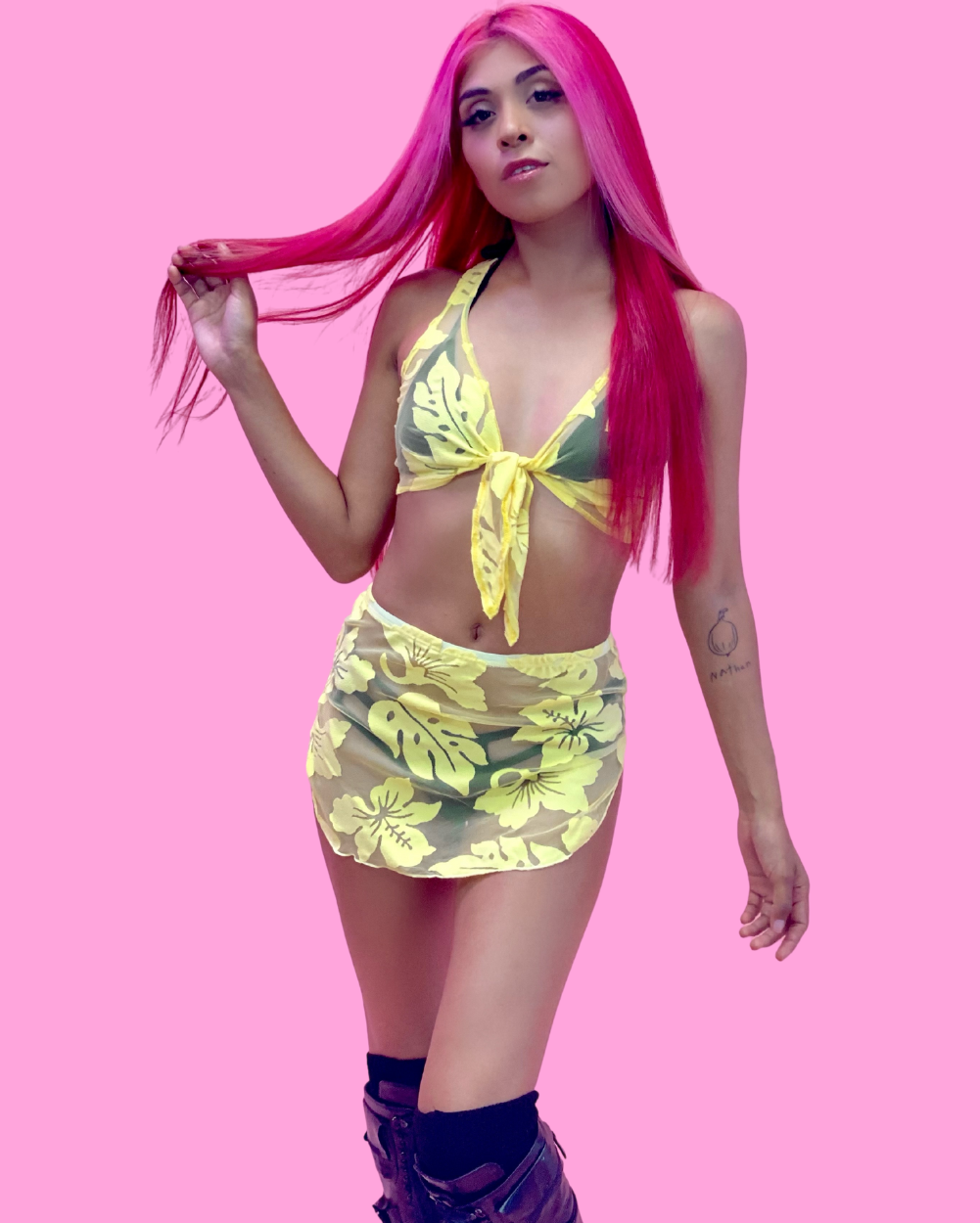 Island Girl Skirt Set- Yellow - Lunautics