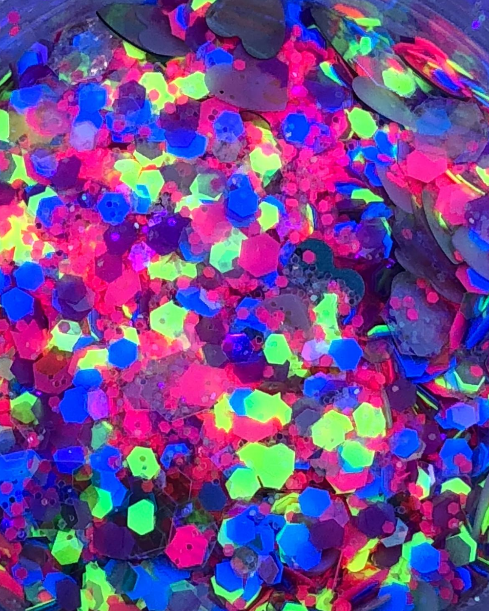 Lunautics 1993 (UV-Reactive) Rainbow Chunky Glitter