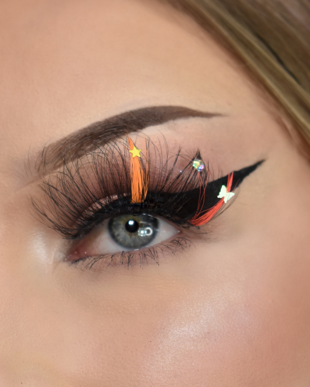 Sorbet Sparkle - Faux Mink Glam Glitter & Rhinestone Glitter Lashes | Lunautics False Eyelashes