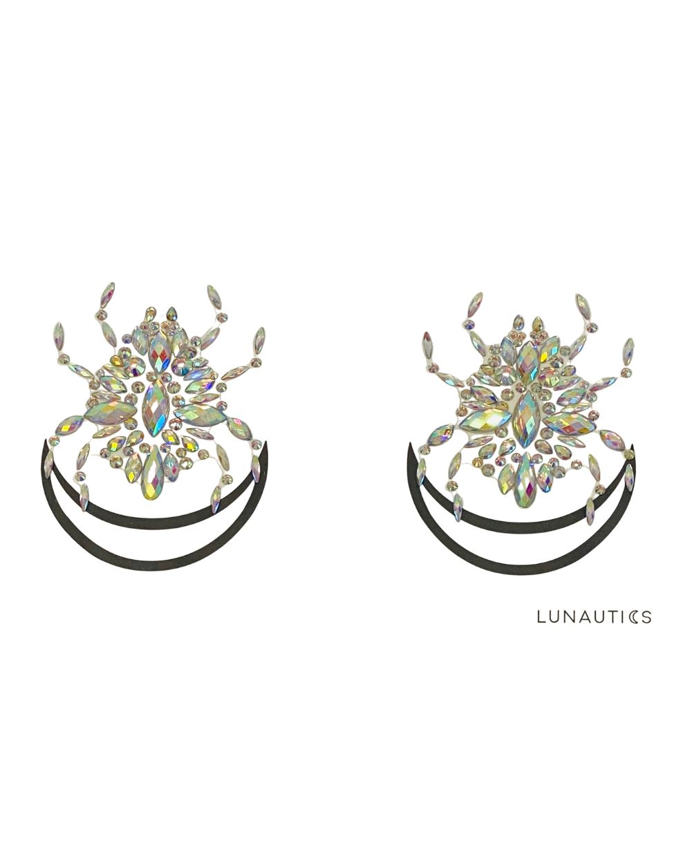 White Widow - Iridescent Spider Body Jewel Stickers - Lunautics Jewel Pasties