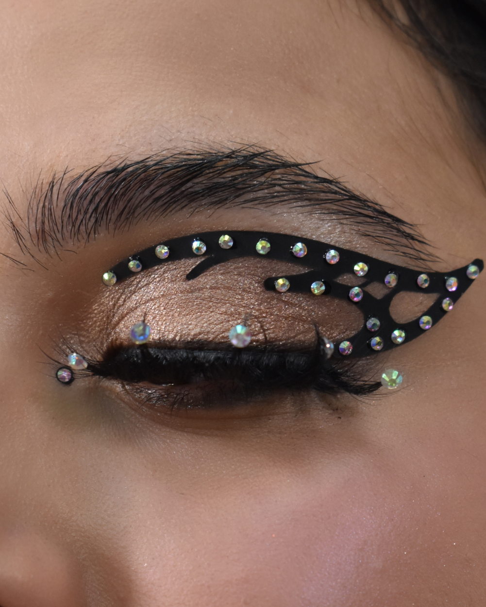 Wicked Wings - Black Butterfly Rhinestone Graphic Eye Liner Face Jewels - Lunautics Face Jewel