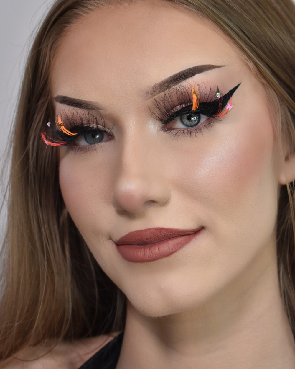 Sorbet Sparkle- Faux Mink Glam Glitter & Rhinestone Eyelashes - Lunautics False Eyelashes
