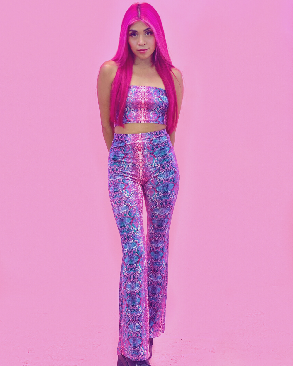 Venom Snakeskin Printed Set- Pink & Blue - Lunautics