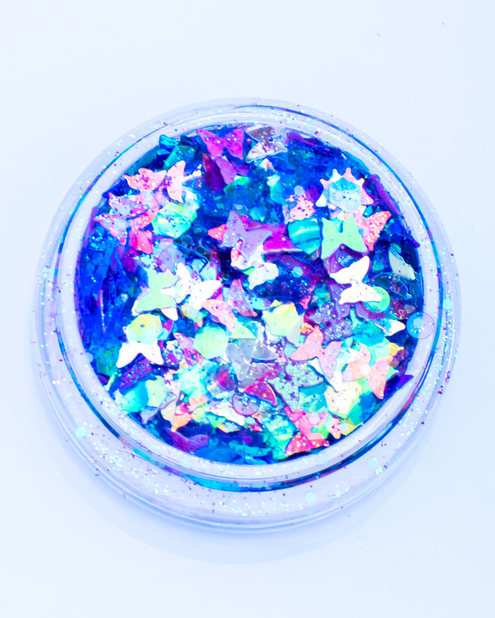 Mariah Chunky Blue and Purple Butterfly Glitter | Lunautics
