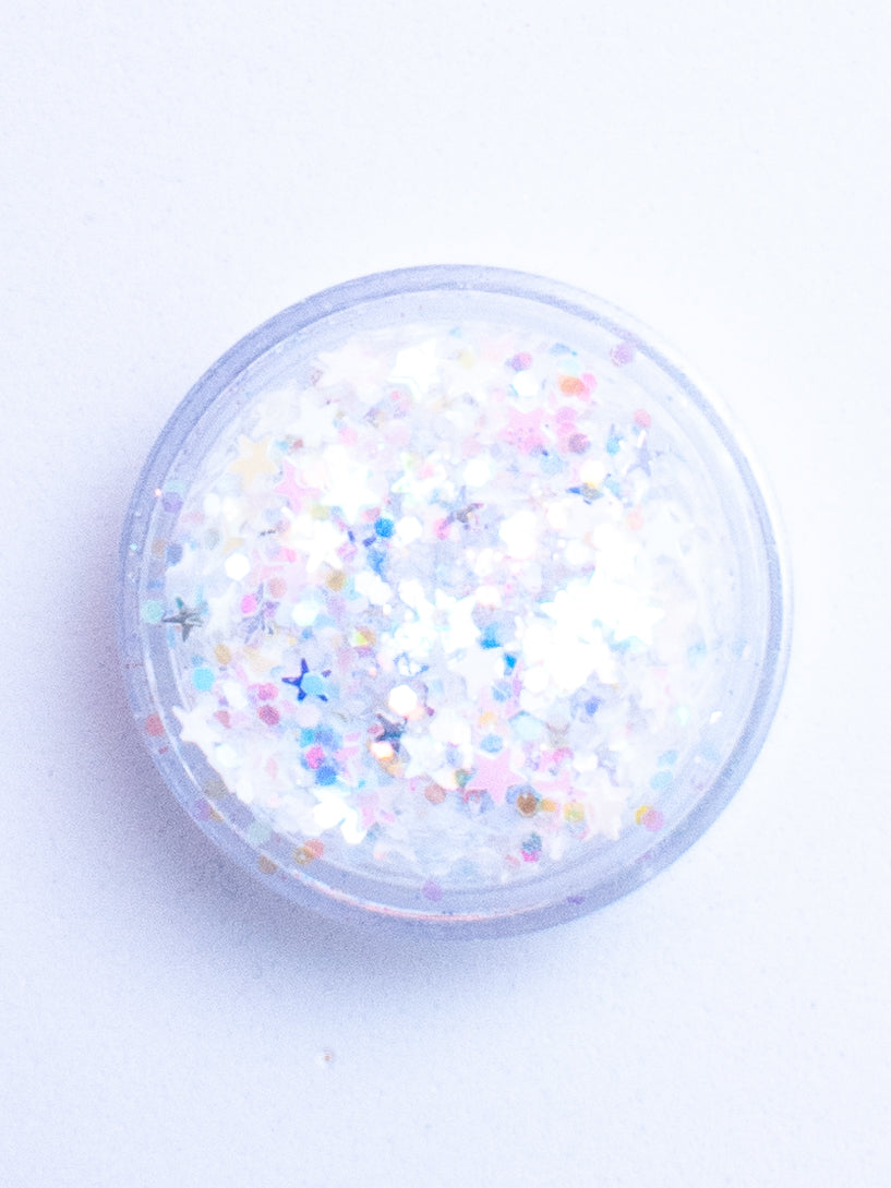 Snow Angel Iridescent White Glitter - Lunautics Chunky Glitter