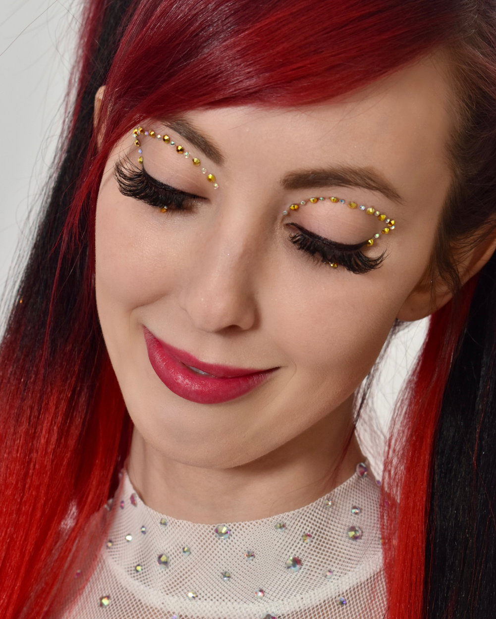 Metallic Silver and Gold Iridescent Cut Crease Face Jewel - Lunautics Face Jewel